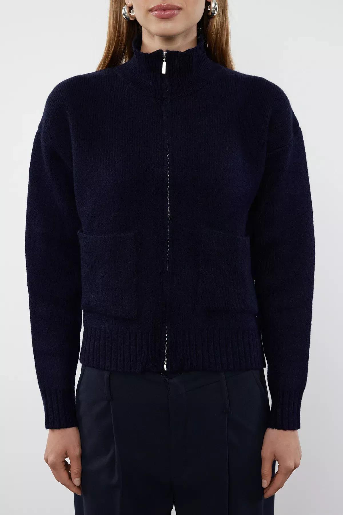 Navy d Knit Cardigan, Navy blue, large image number 3