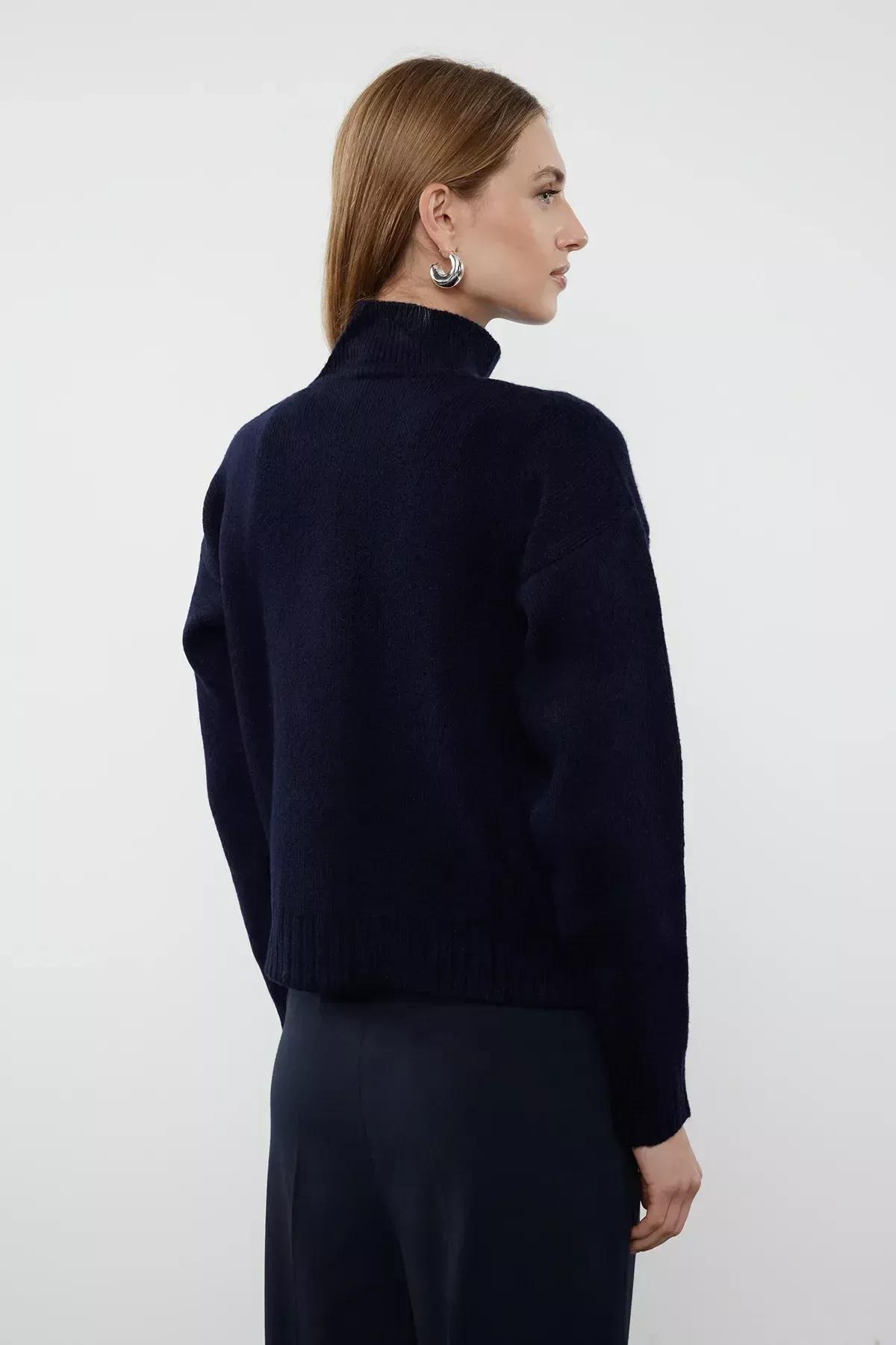 Navy d Knit Cardigan, Navy blue, large image number 4
