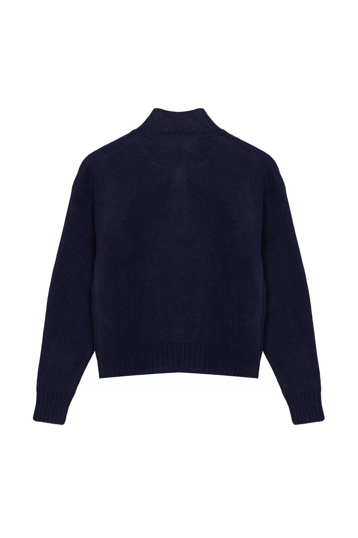 Navy d Knit Cardigan, Navy blue, large image number 5