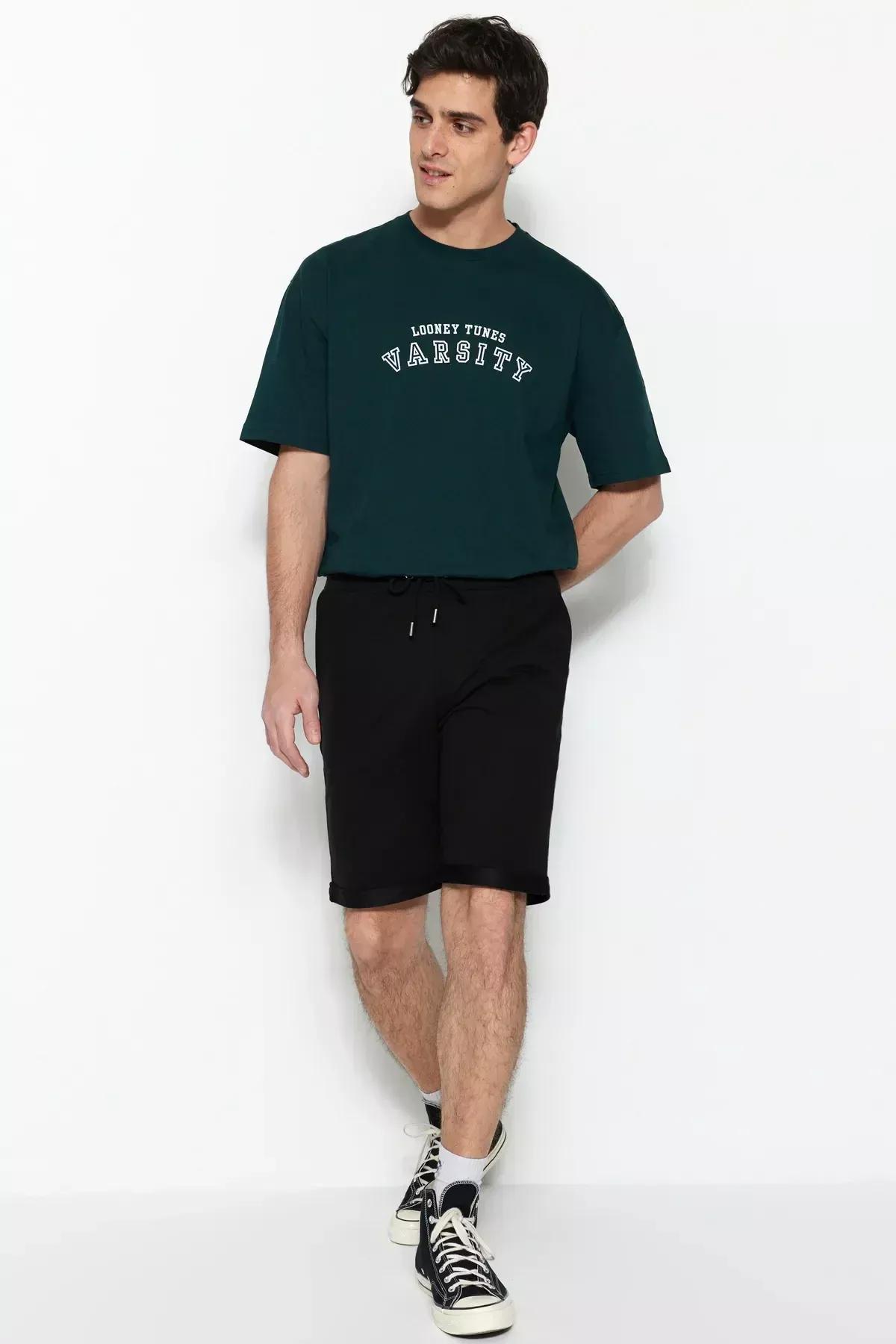 شورت بخصر متوسط الارتفاع، أسود, Black, large image number 7