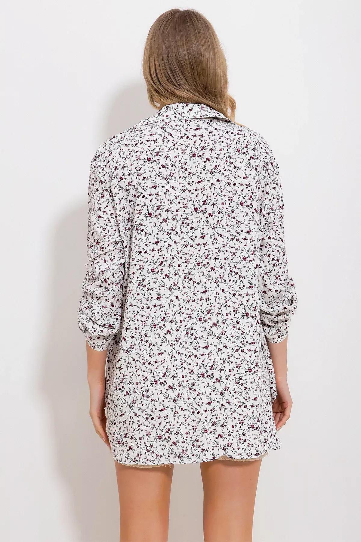 Ecru Floral Casual Blouse, , large image number 4