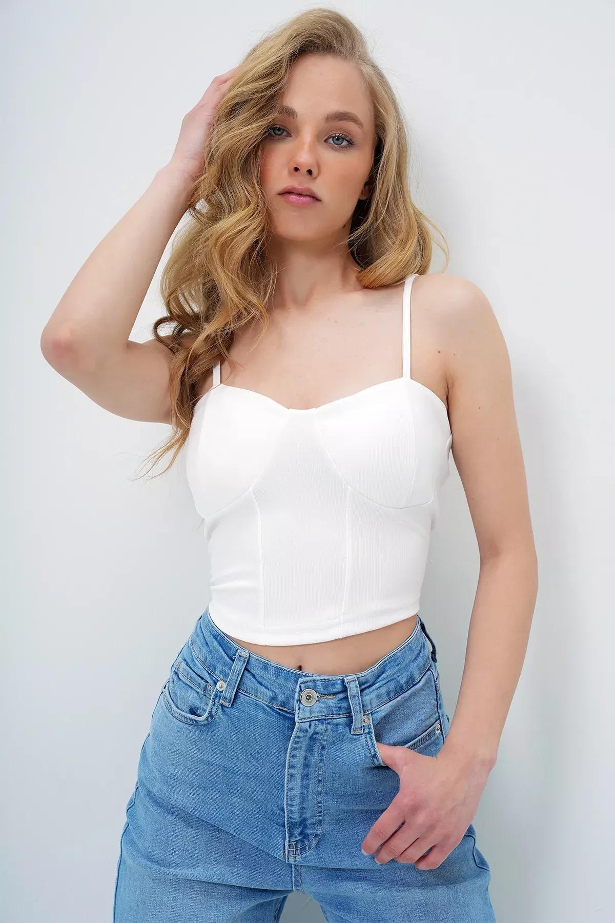 White String Strap Blouse, , large image number 4