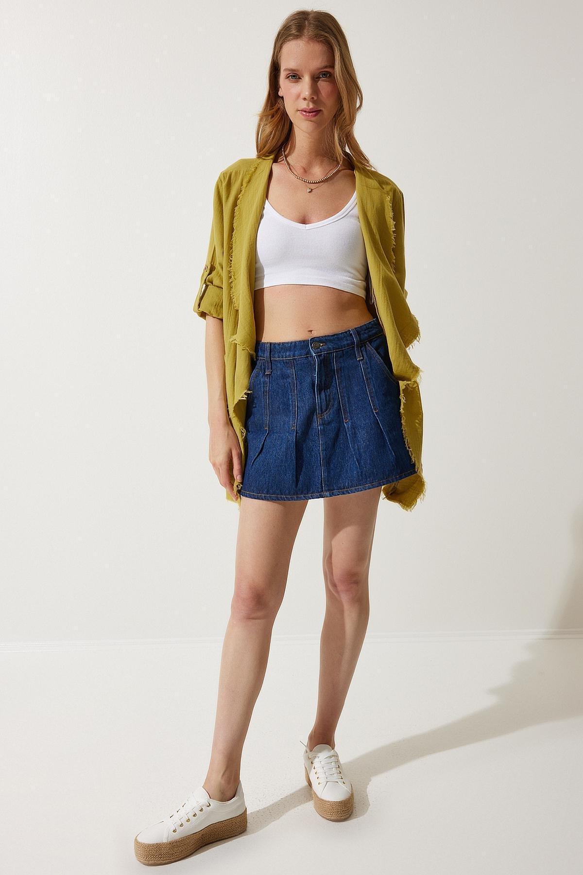 Green Fringed Asymmetric Jacket, , large image number 2