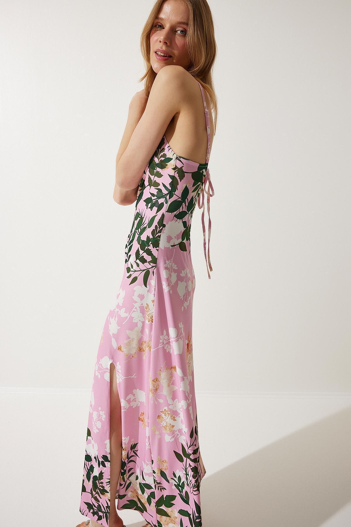Pink Floral Romantic Maxi Dress, , large image number 1