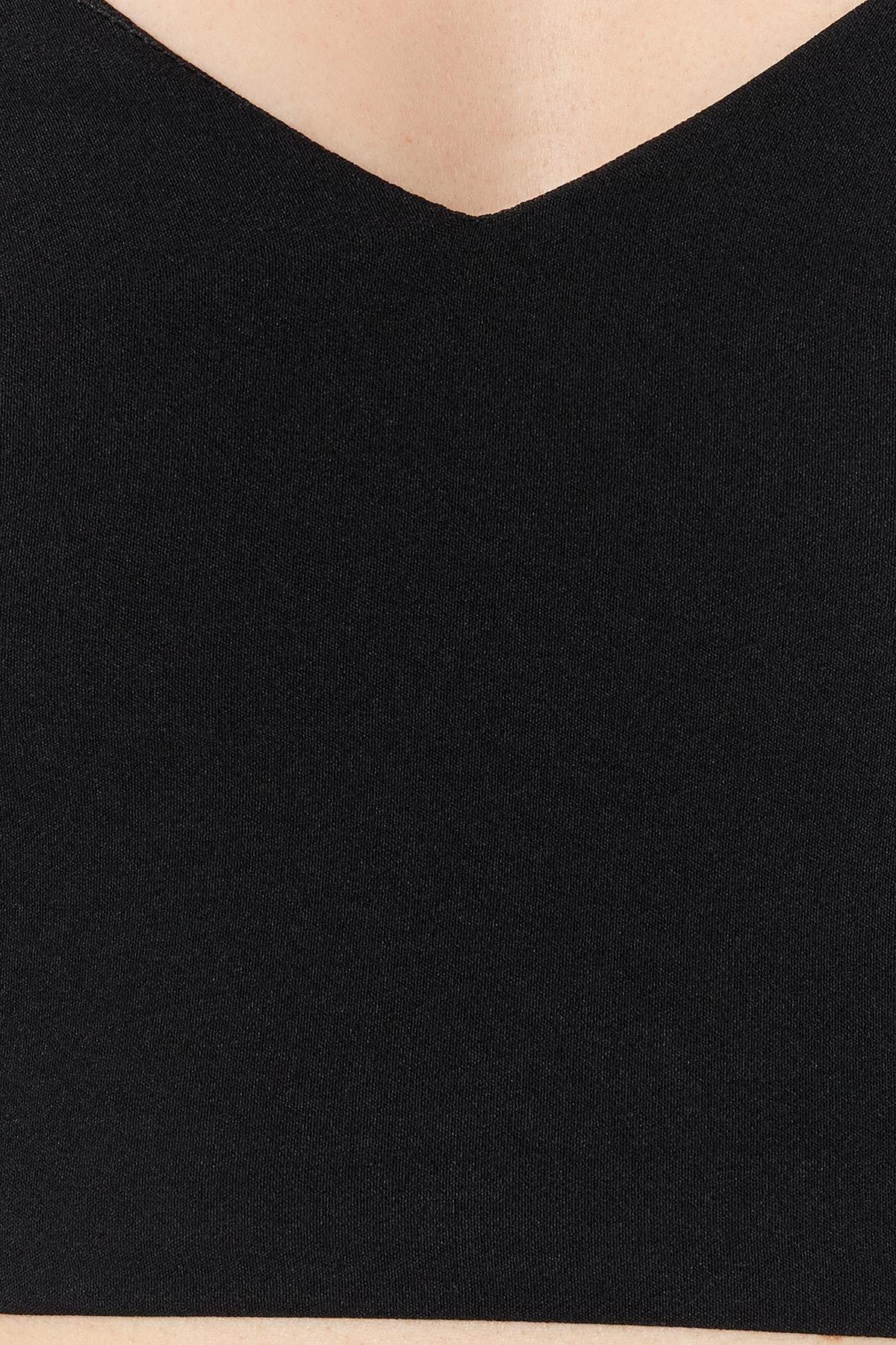 Black Plain Crop Top, , large image number 5