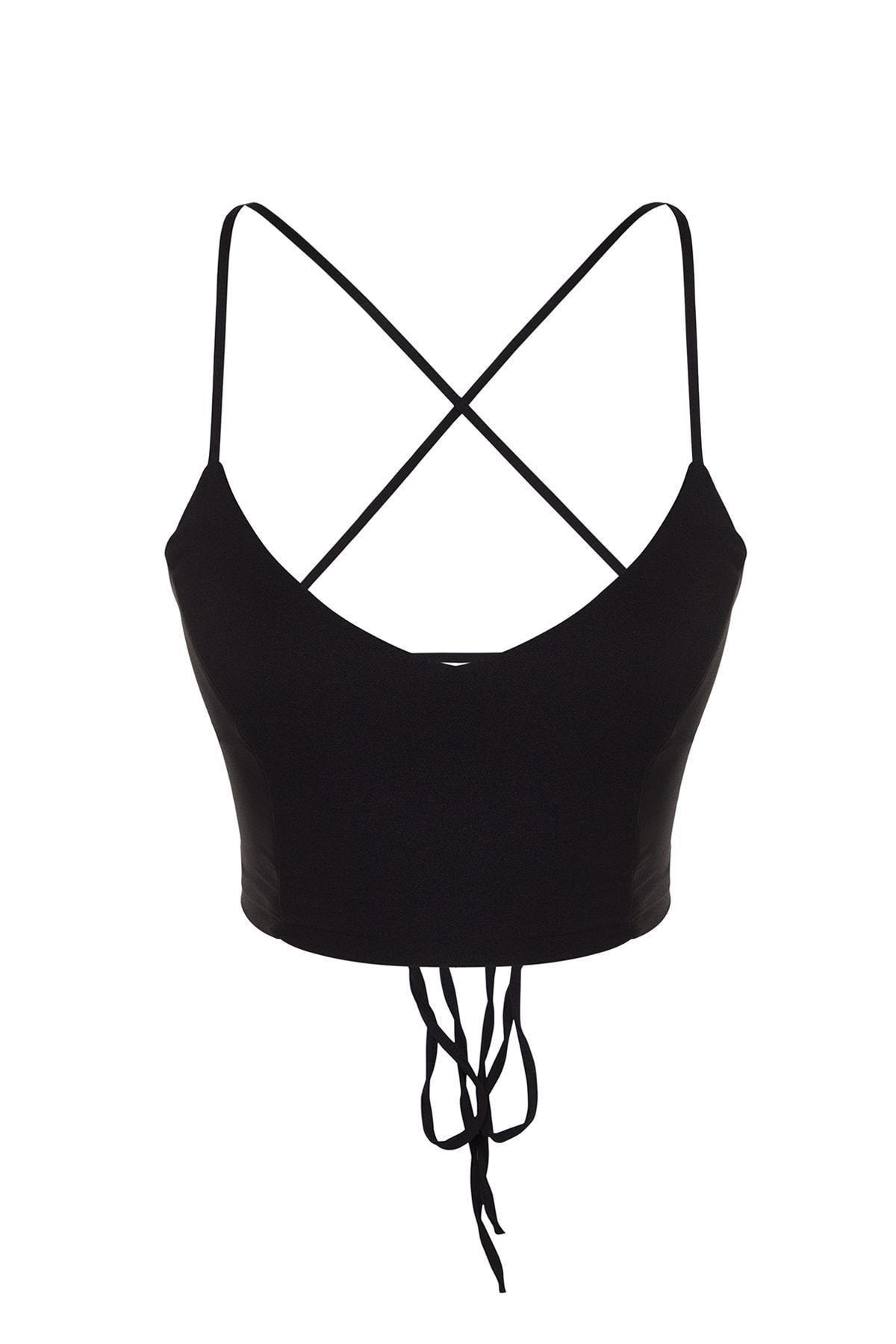 Black Plain Crop Top, , large image number 6