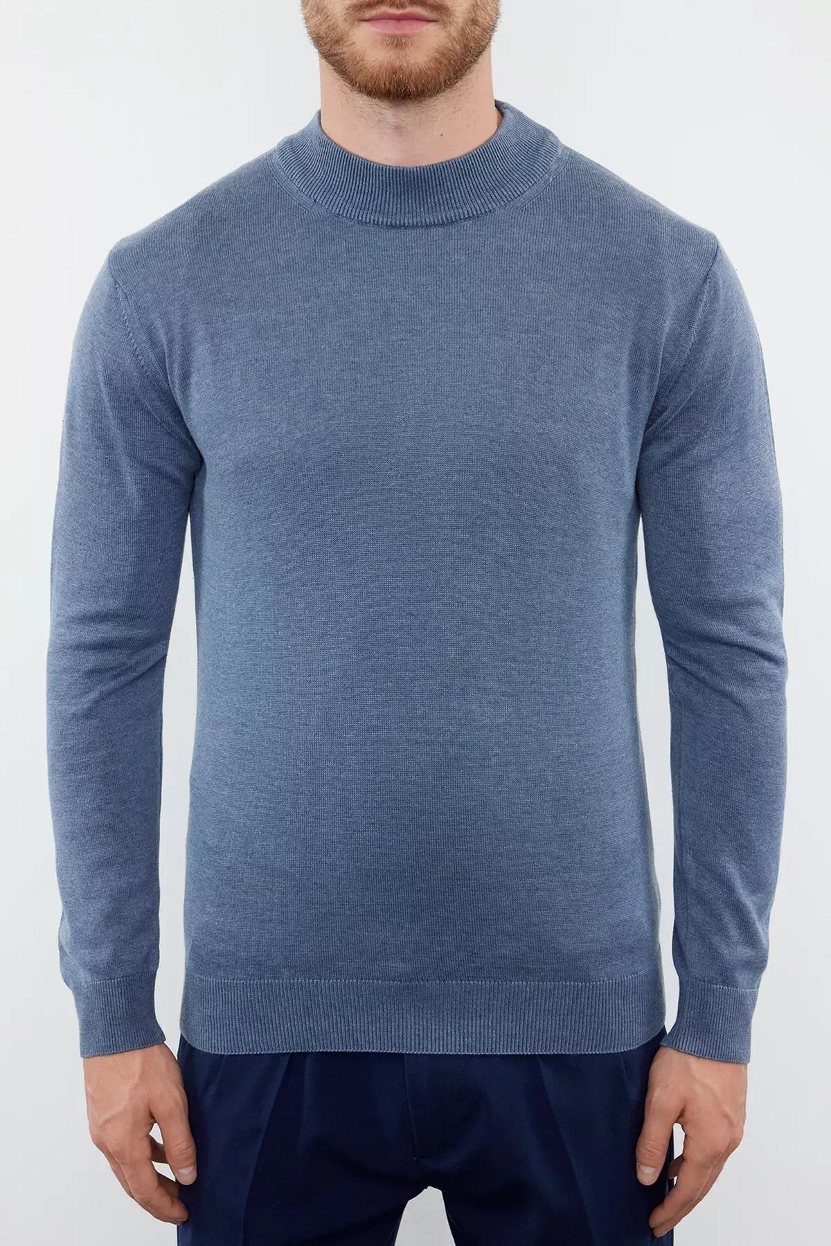 Blue Solid Casual Sweater TMNAW25KZ00001, , large image number 2