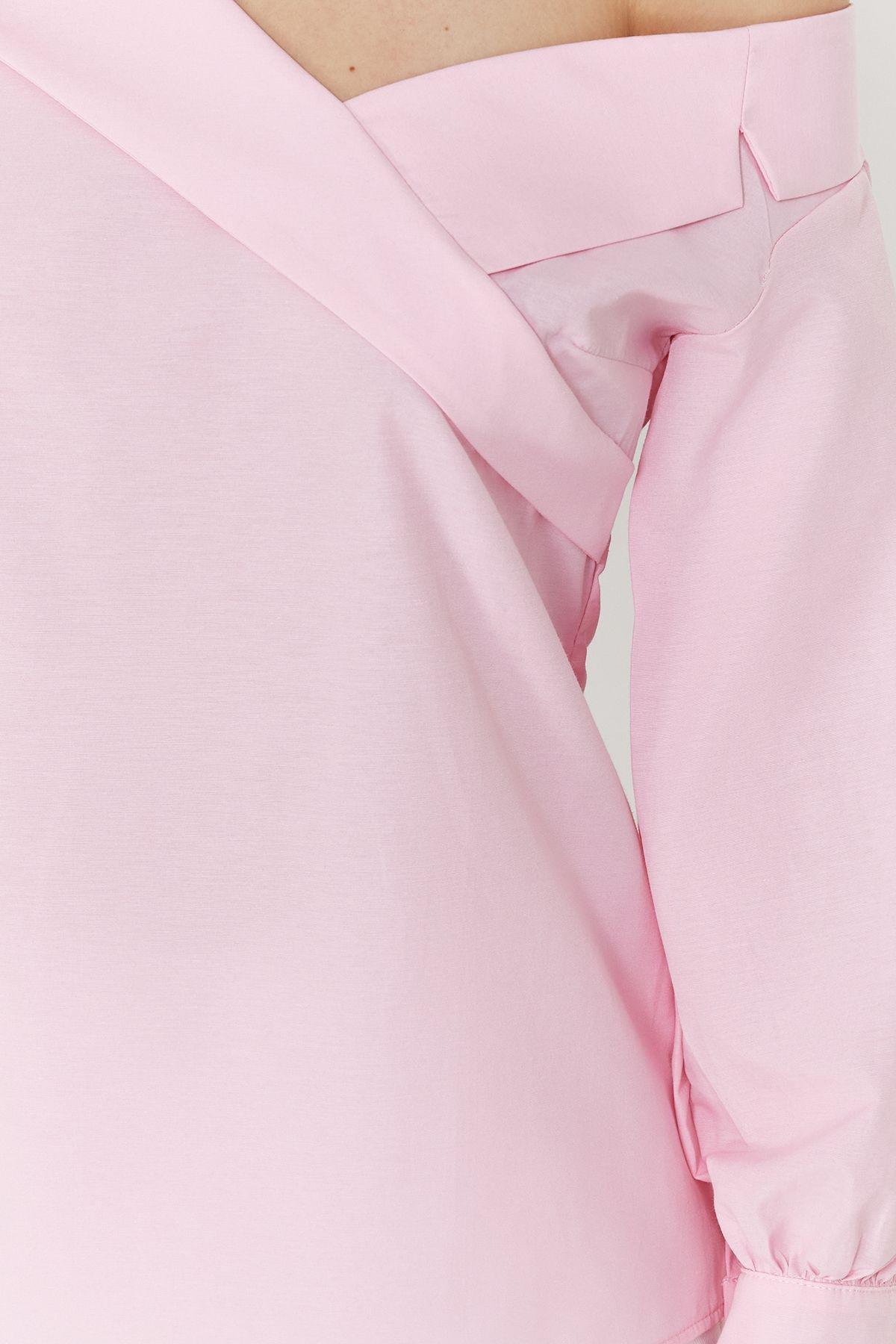 Pink Boat Neck Woven Blouse, , large image number 3
