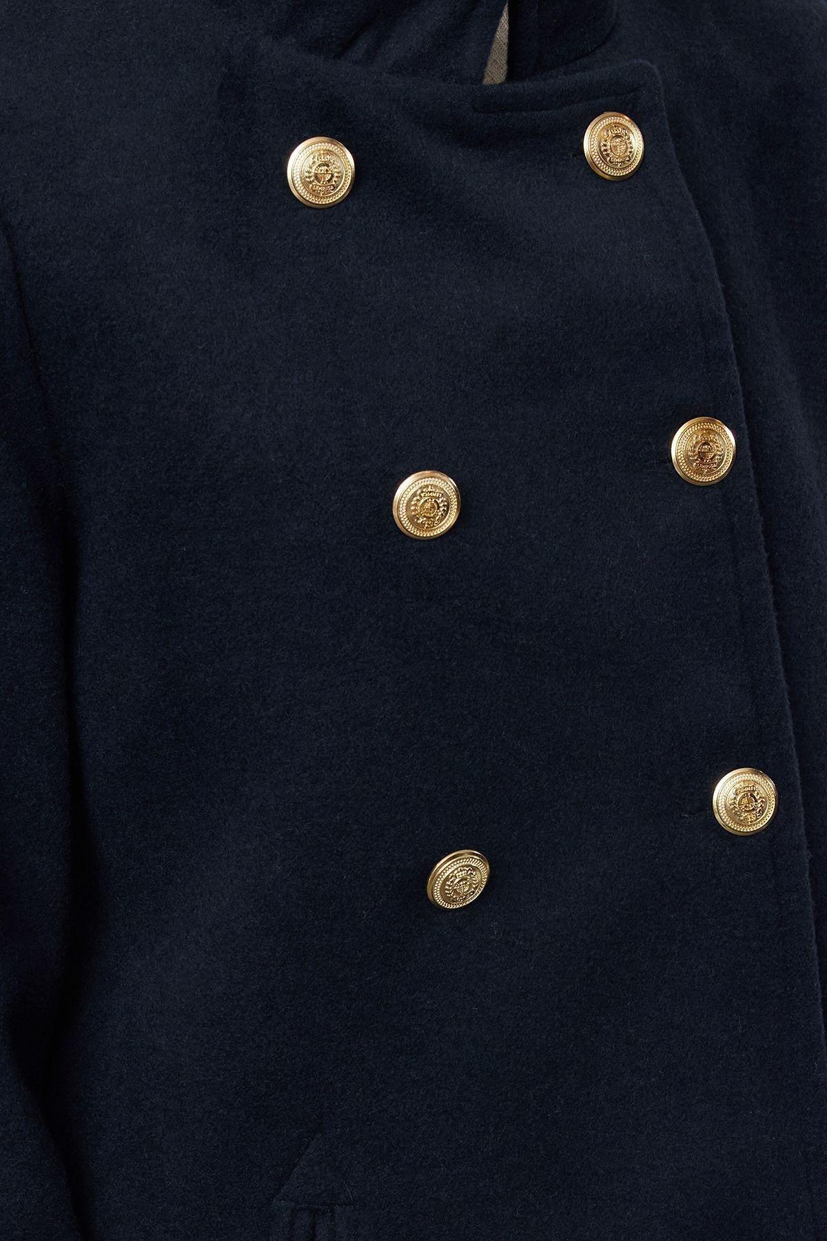معطف متوسط الطول بأزرار، كحلي, Navy blue, large image number 3