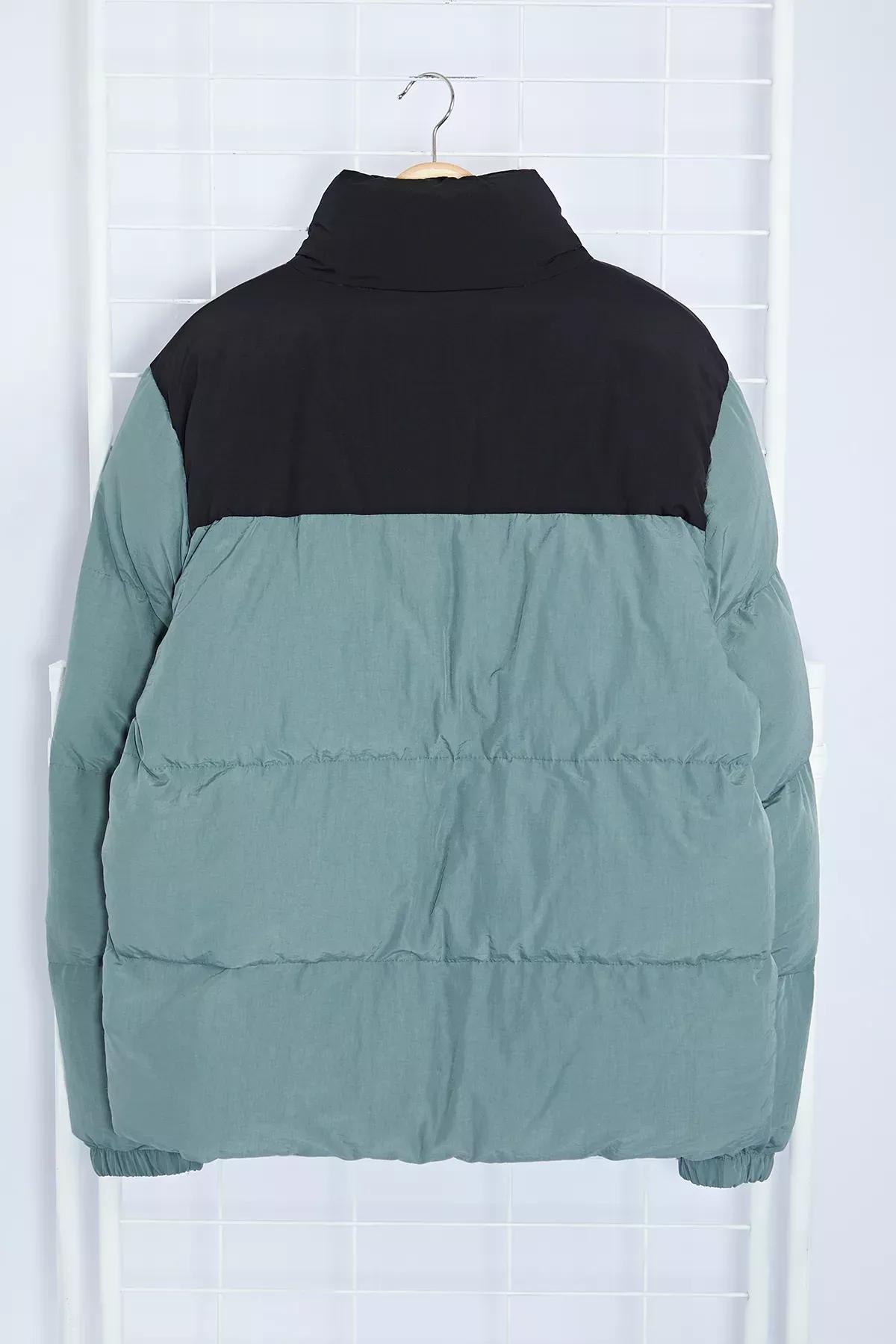 Mens Mint Taslan Regular Fit Color Block Stand Collar Winter Coat TMNAW25MO00006, Single item, , large image number 6