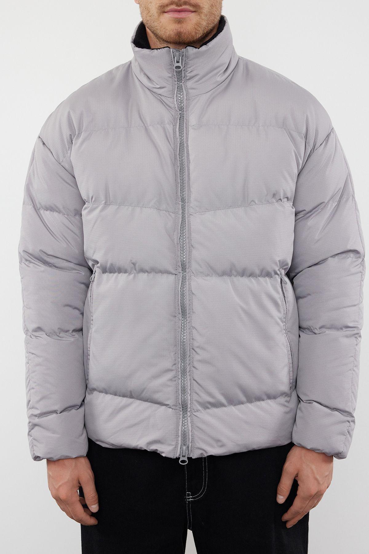 Gray Oversize Ribstop Puffer Jacket TMNAW25MO00009, Single item, , large image number 2