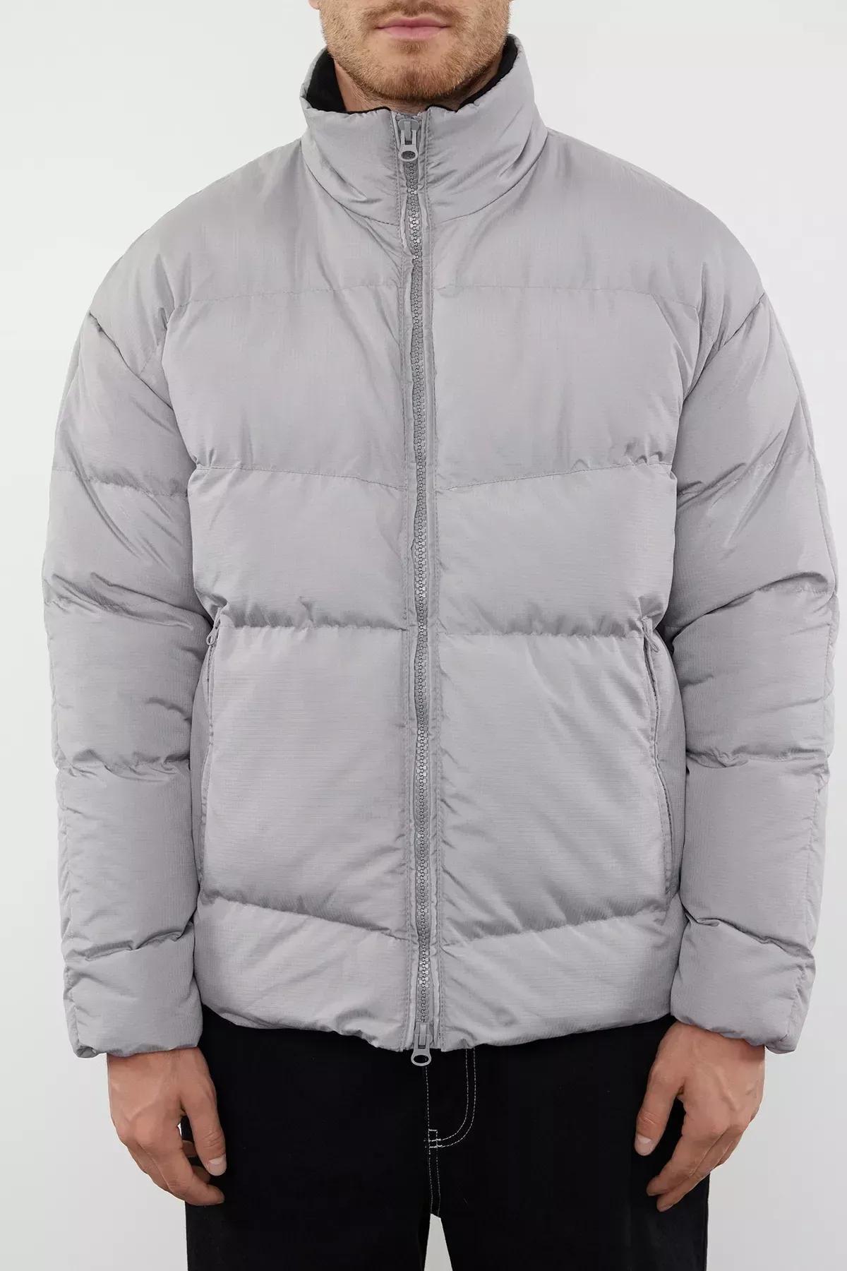Gray Oversize Ribstop Puffer Jacket TMNAW25MO00009, Single item, Grey, large image number 4
