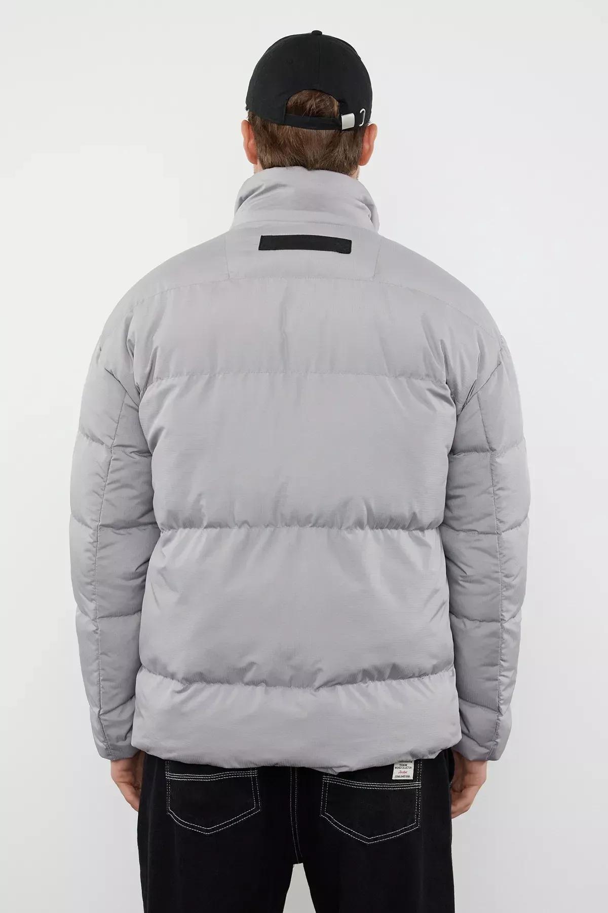Gray Oversize Ribstop Puffer Jacket TMNAW25MO00009, Single item, Grey, large image number 6