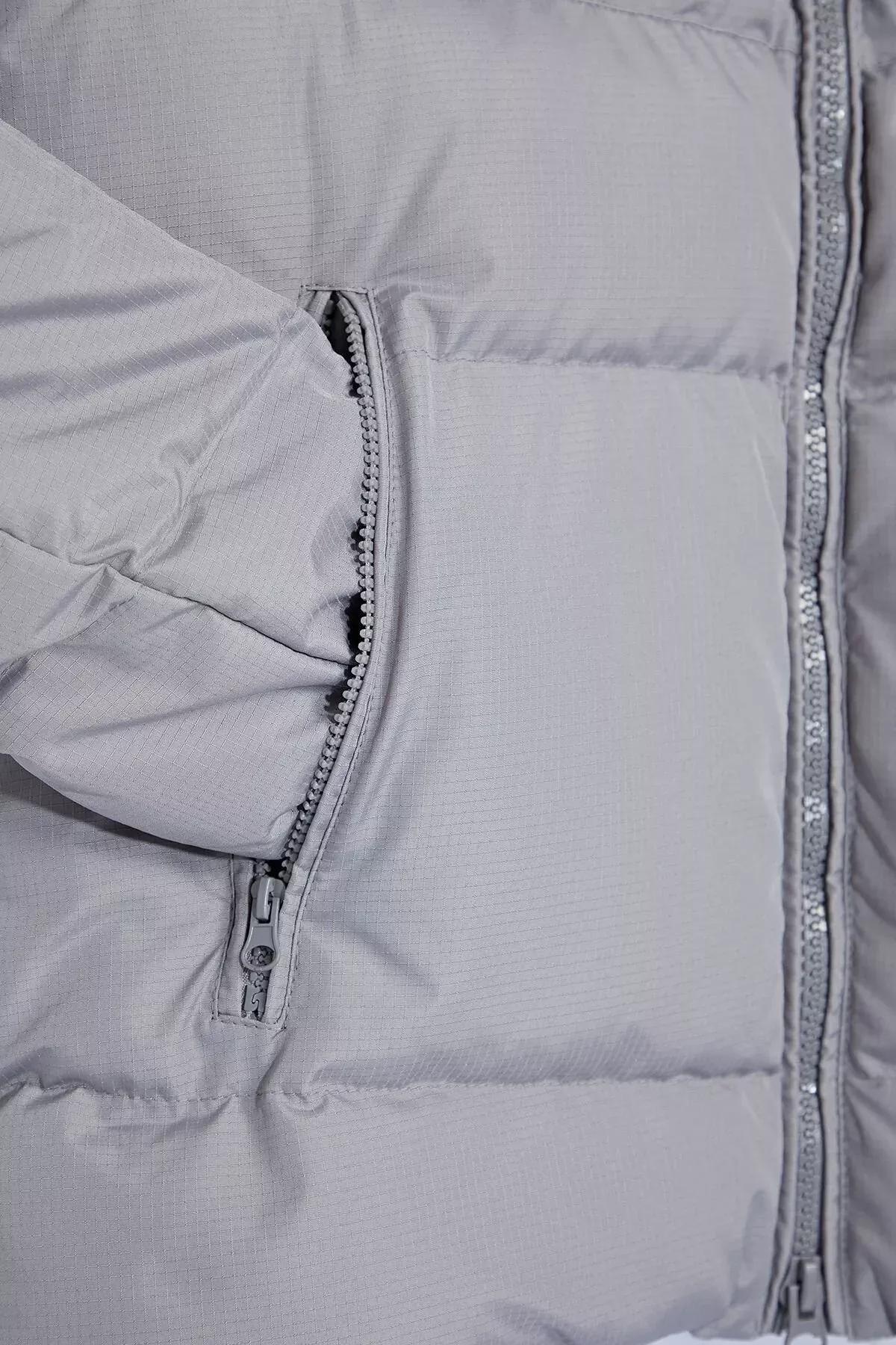 Gray Oversize Ribstop Puffer Jacket TMNAW25MO00009, Single item, Grey, large image number 7