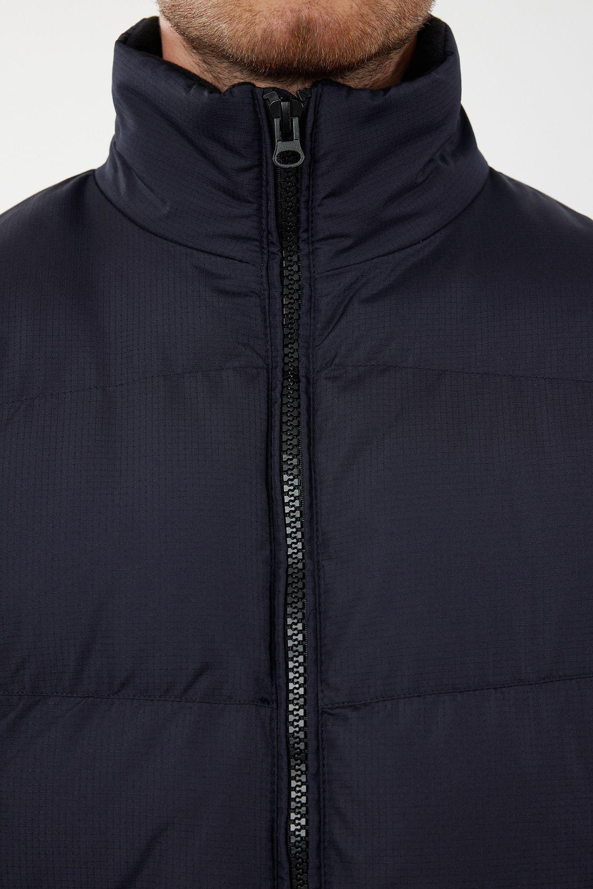 Navy Blue Oversize Ribstop Puffer Jacket TMNAW25MO00009, Single item, , large image number 3