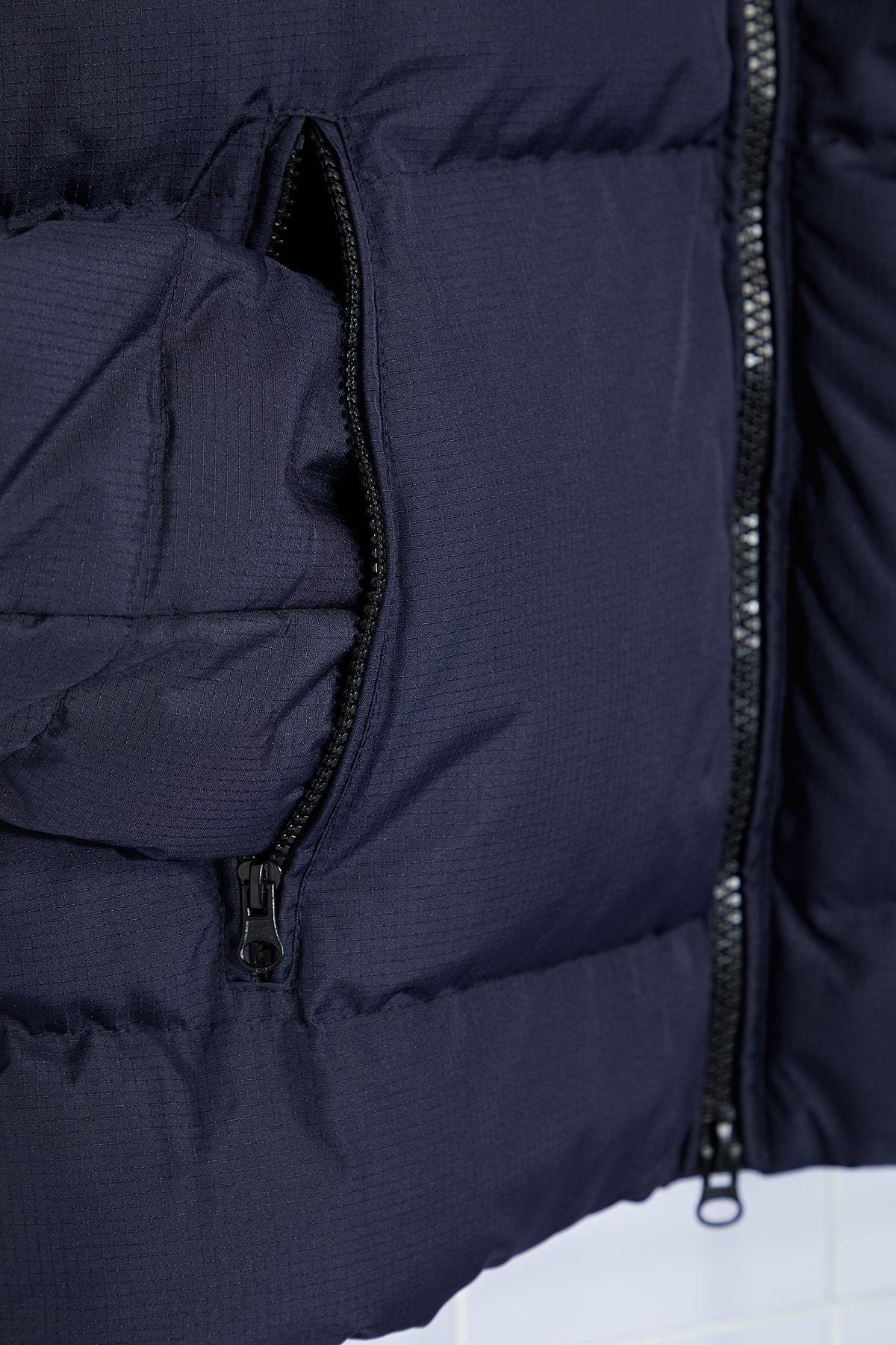 Navy Blue Oversize Ribstop Puffer Jacket TMNAW25MO00009, Single item, , large image number 5