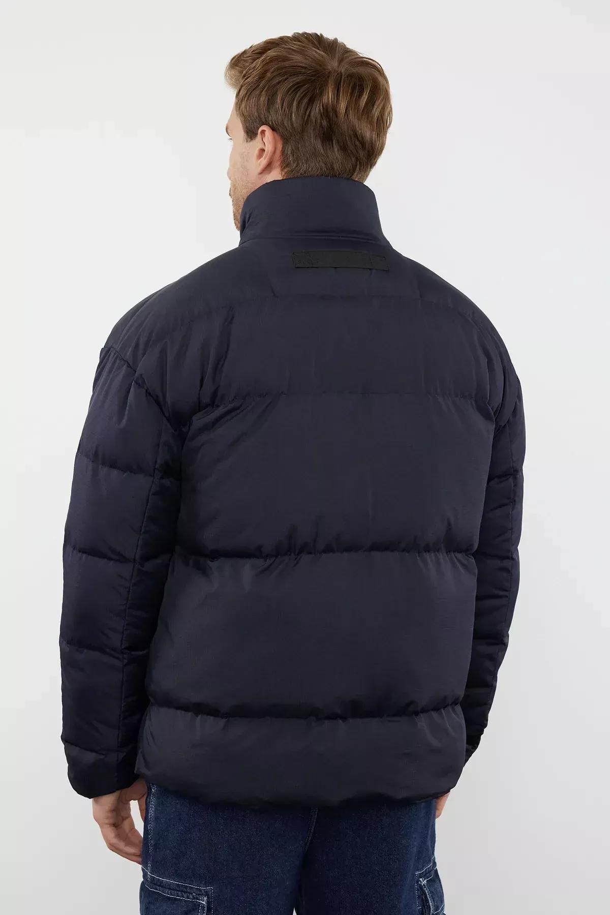 Navy Blue Oversize Ribstop Puffer Jacket TMNAW25MO00009, Single item, Navy blue, large image number 6