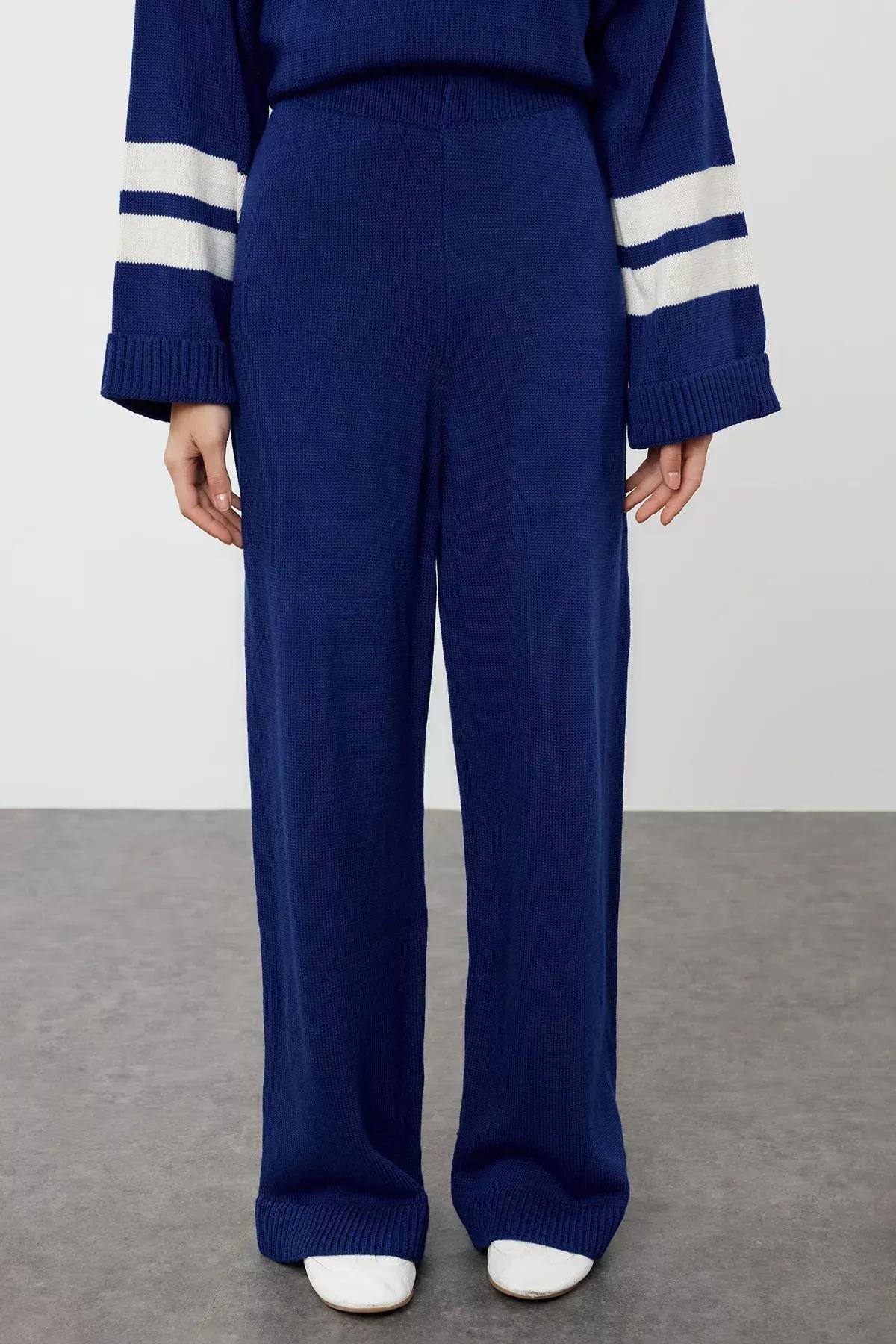 Blue Color Block Knit Set, Indigo, large image number 5