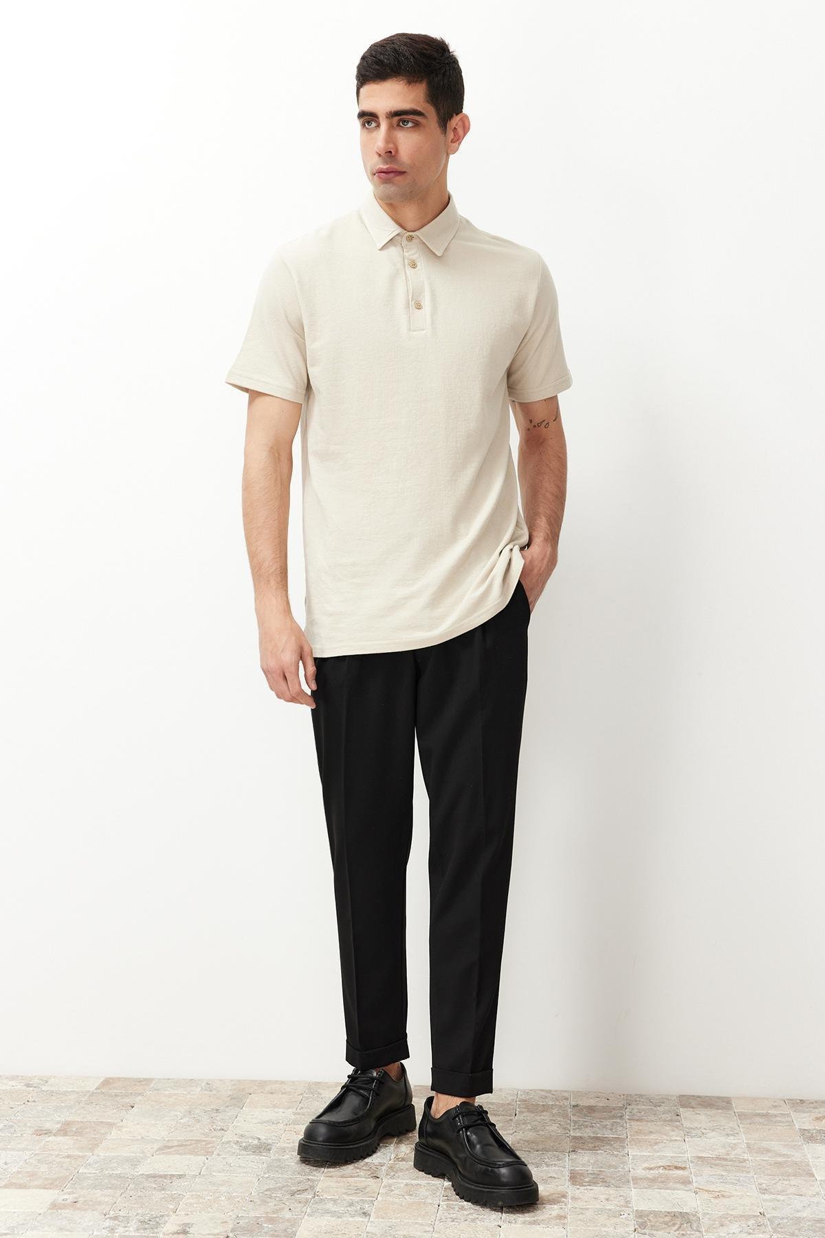 Black Italian Cut Pleated Fabric Trousers TMNSS24PL00022, Single item, , large image number 2