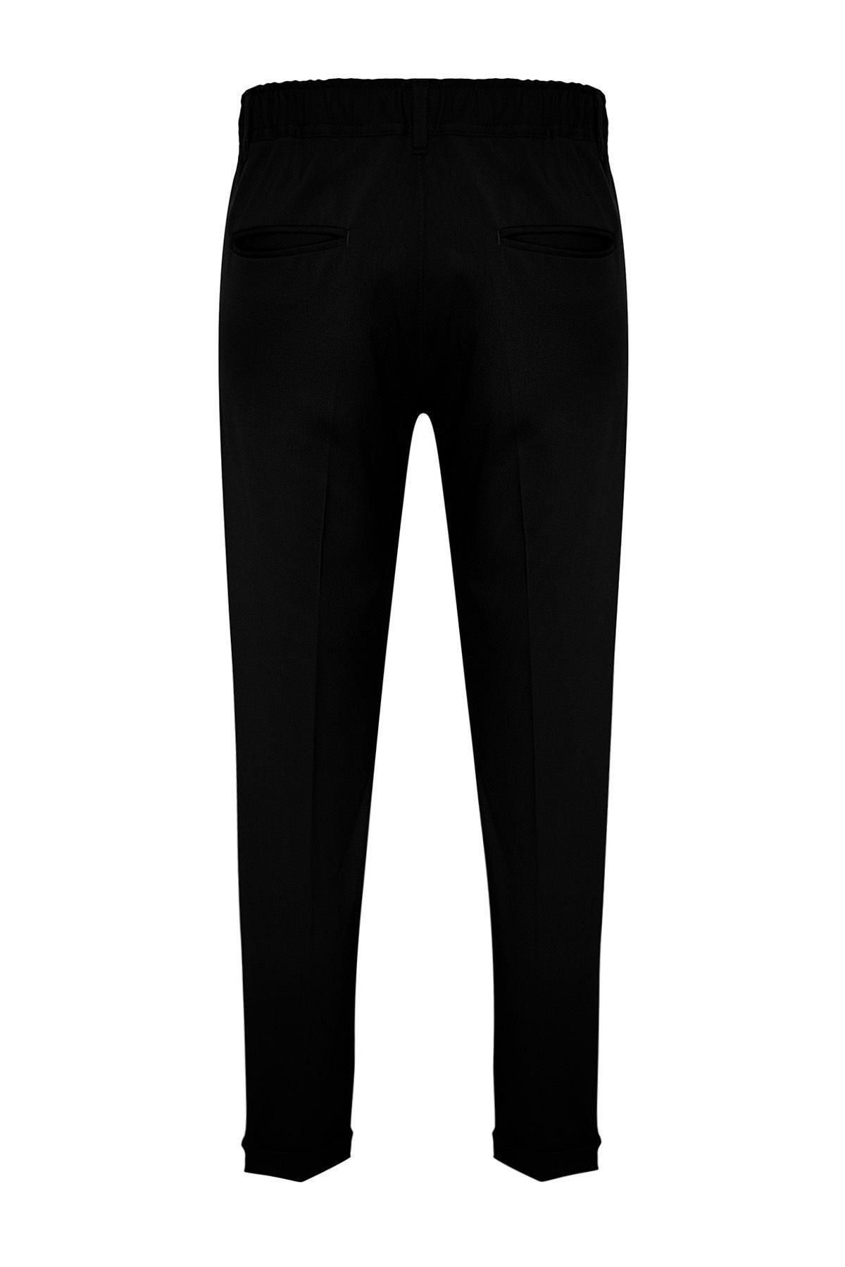 Black Italian Cut Pleated Fabric Trousers TMNSS24PL00022, Single item, , large image number 7