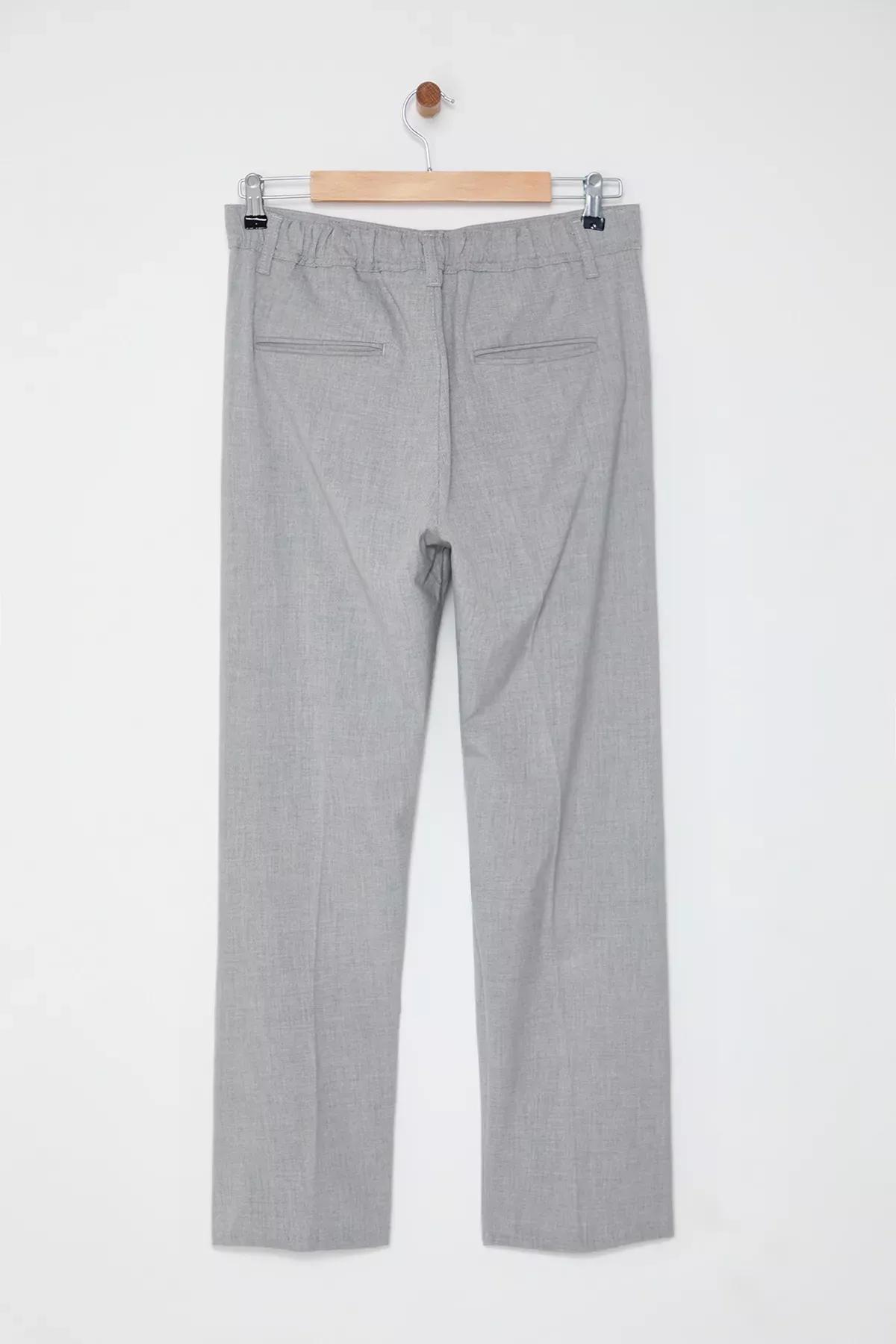 Grey Pleated Baggy Trousers, Grey, large image number 5
