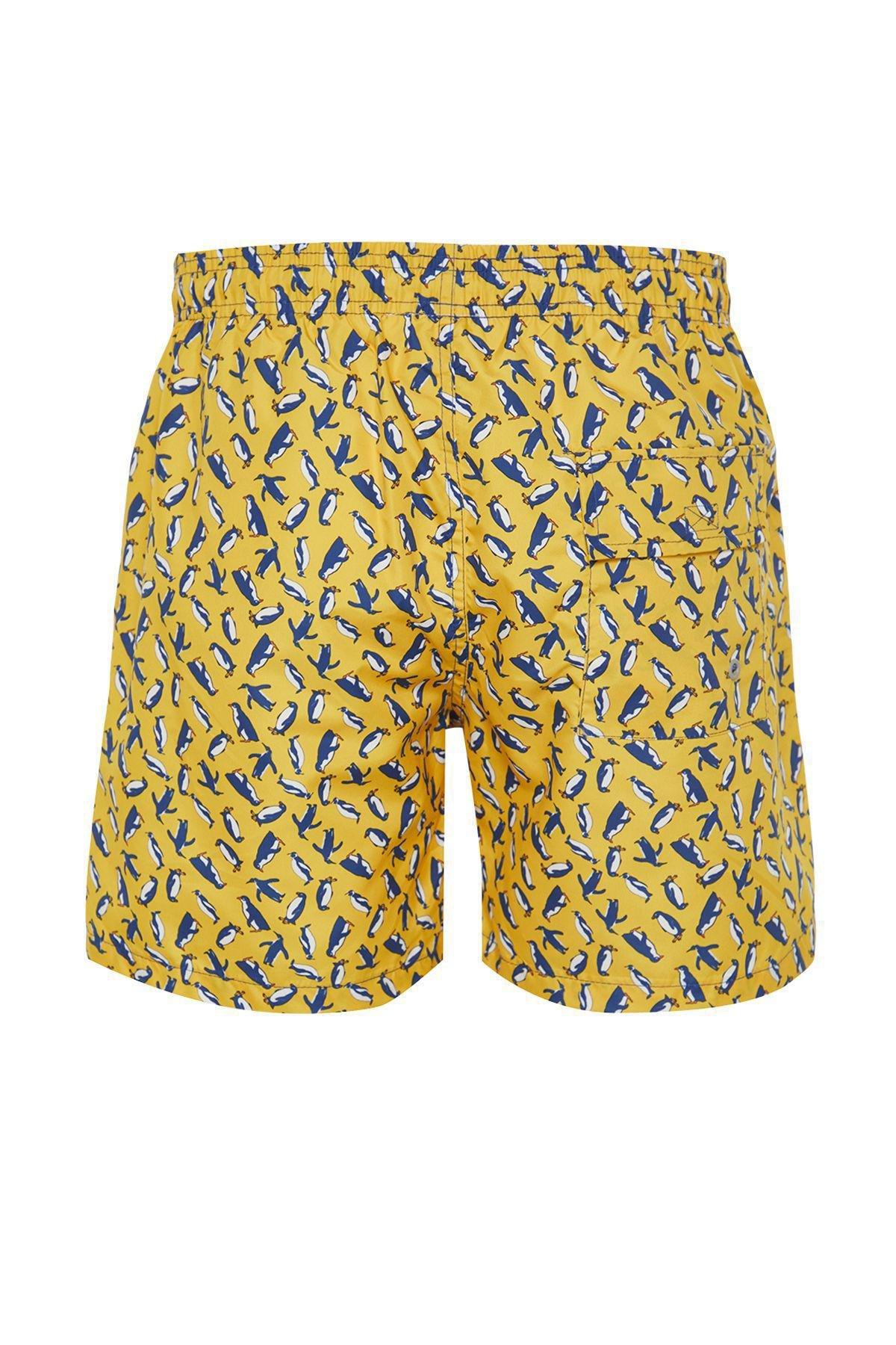 شورت سباحة بنمط منقوش، أصفر, Yellow, large image number 0