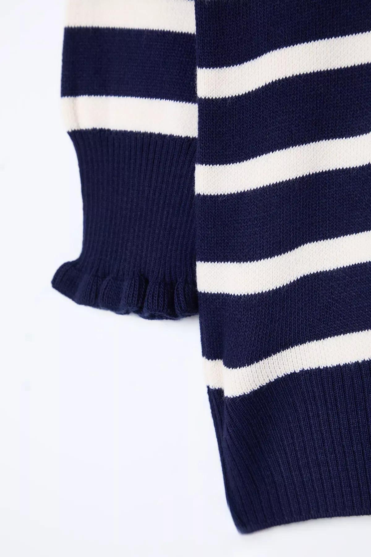 Navy Striped Cardigan, Navy blue, large image number 5