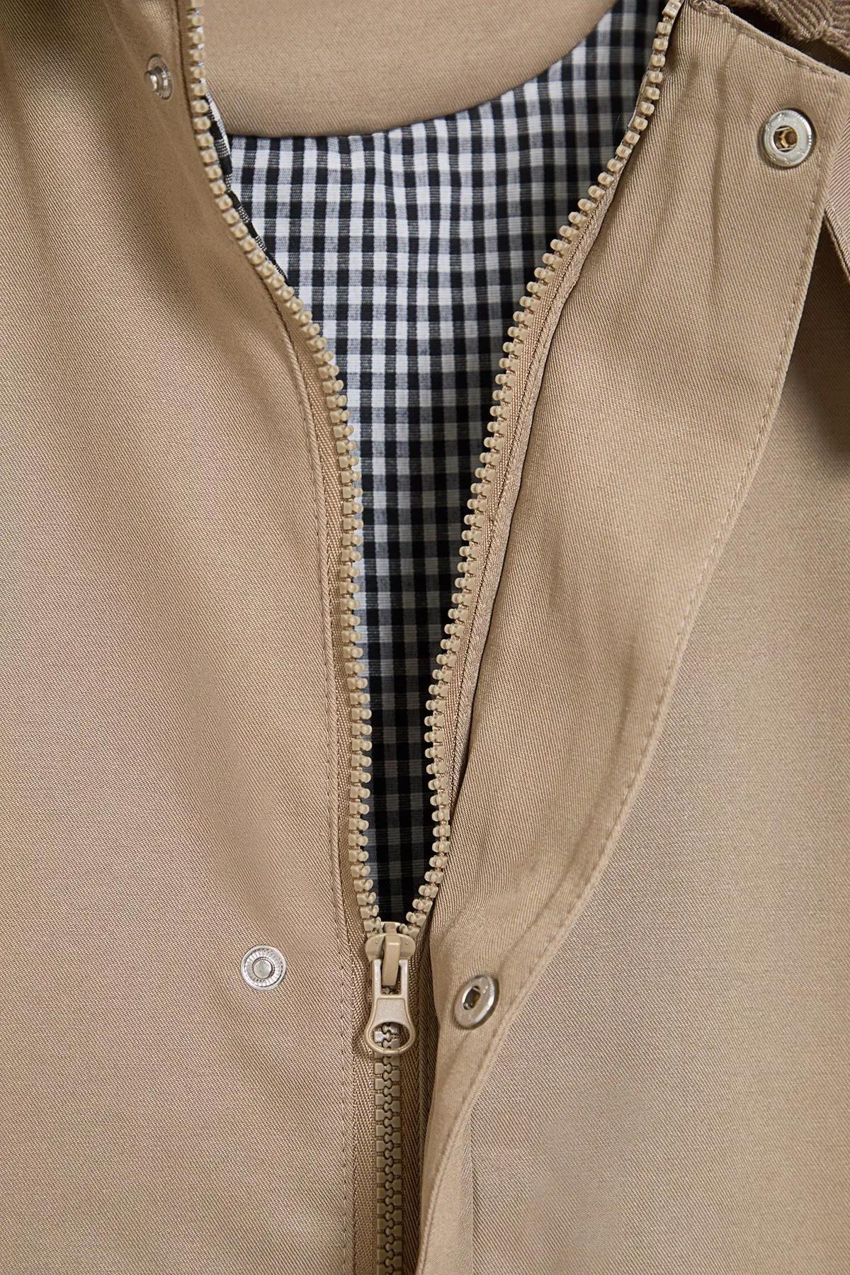 Grey Velvet Collar Seasonal Coat, , large image number 5