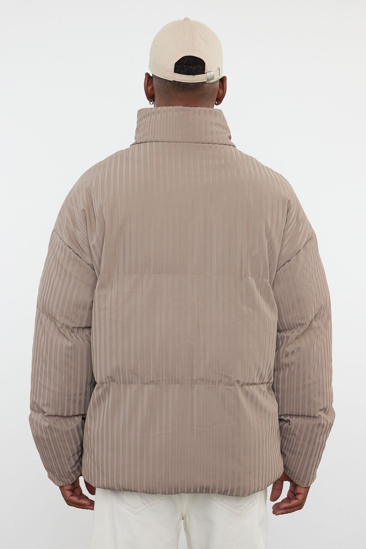 Mink Oversize Fit Stand Collar Winter Puffer Coat TMNAW25MO00019, , large image number 1