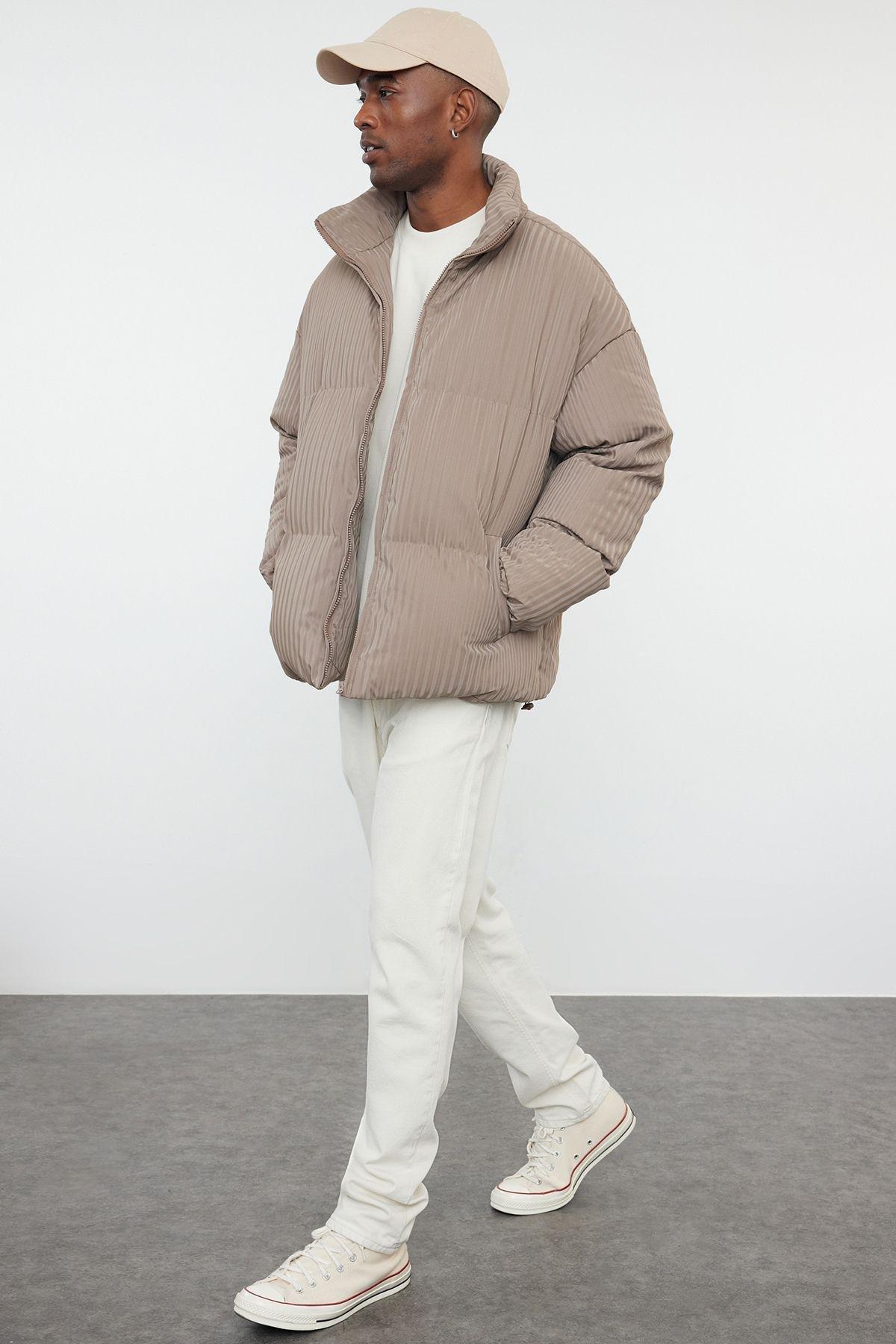 Mink Oversize Fit Stand Collar Winter Puffer Coat TMNAW25MO00019, , large image number 2