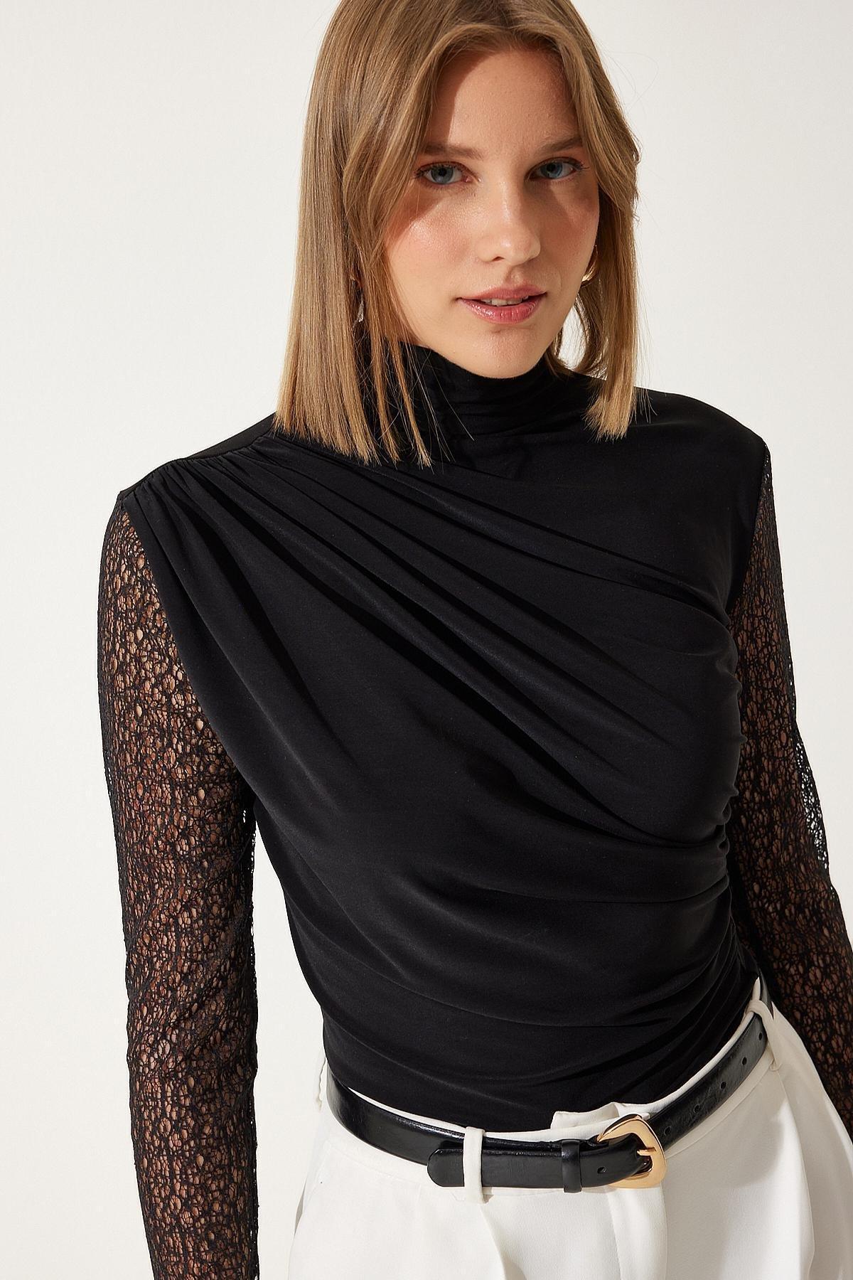 Black Lace Details Blouse, C101_5720, large image number 0