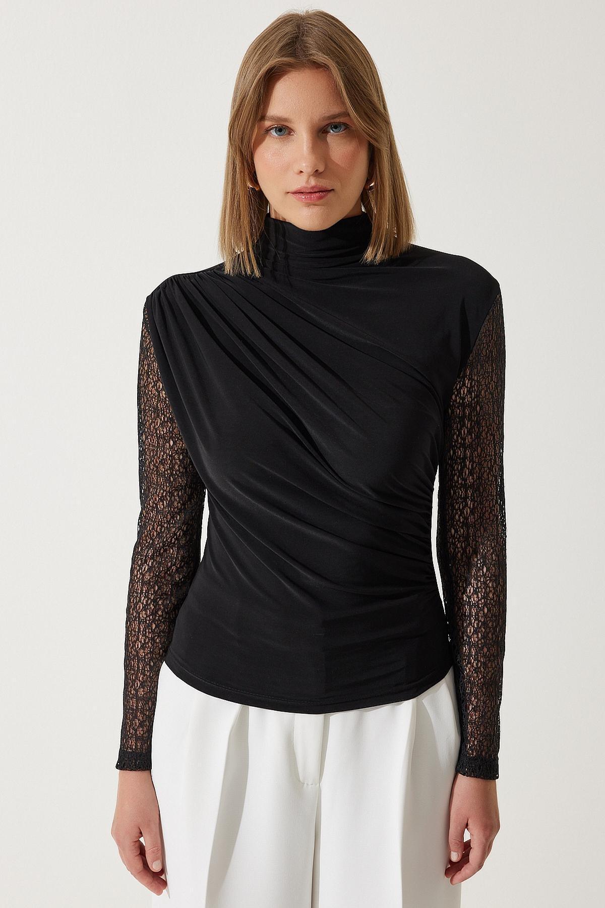 Black Lace Details Blouse, C101_5720, large image number 3