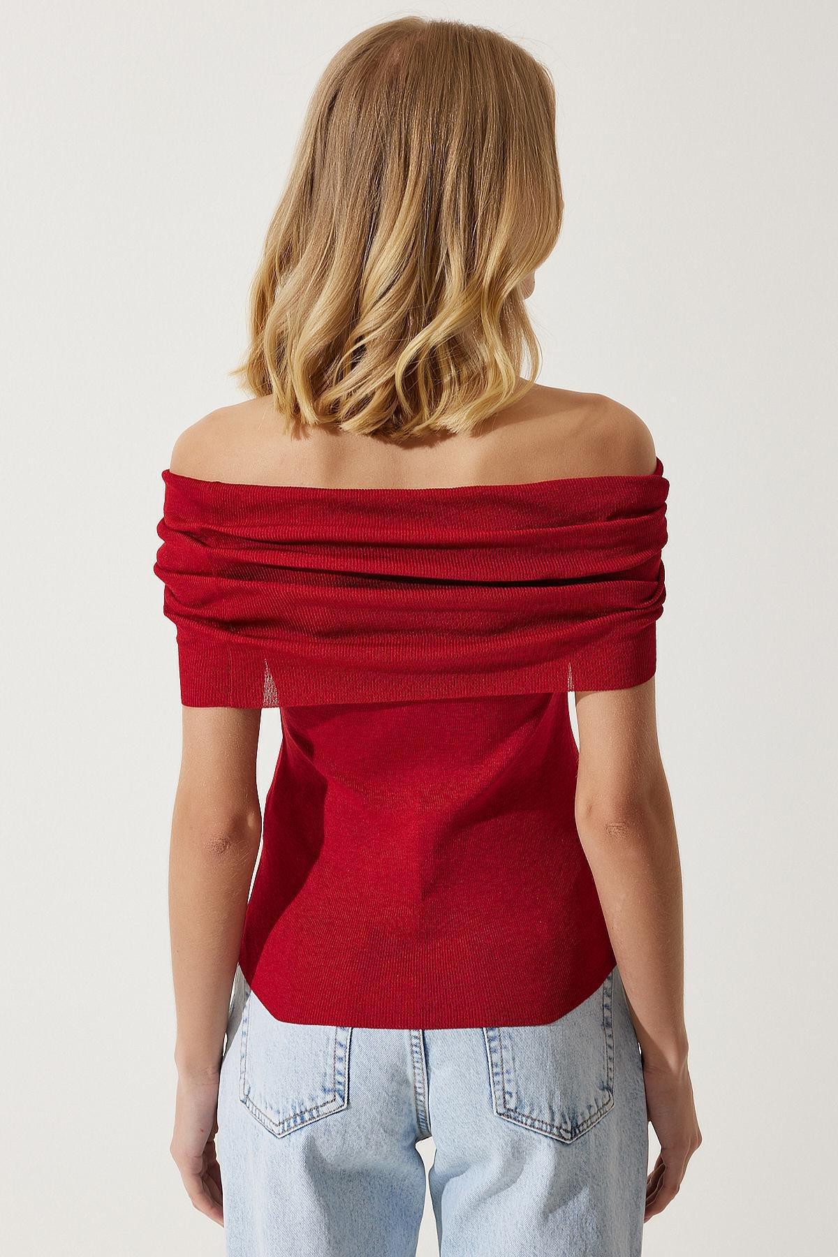 Red Ruched Blouse, C101_5690, large image number 4