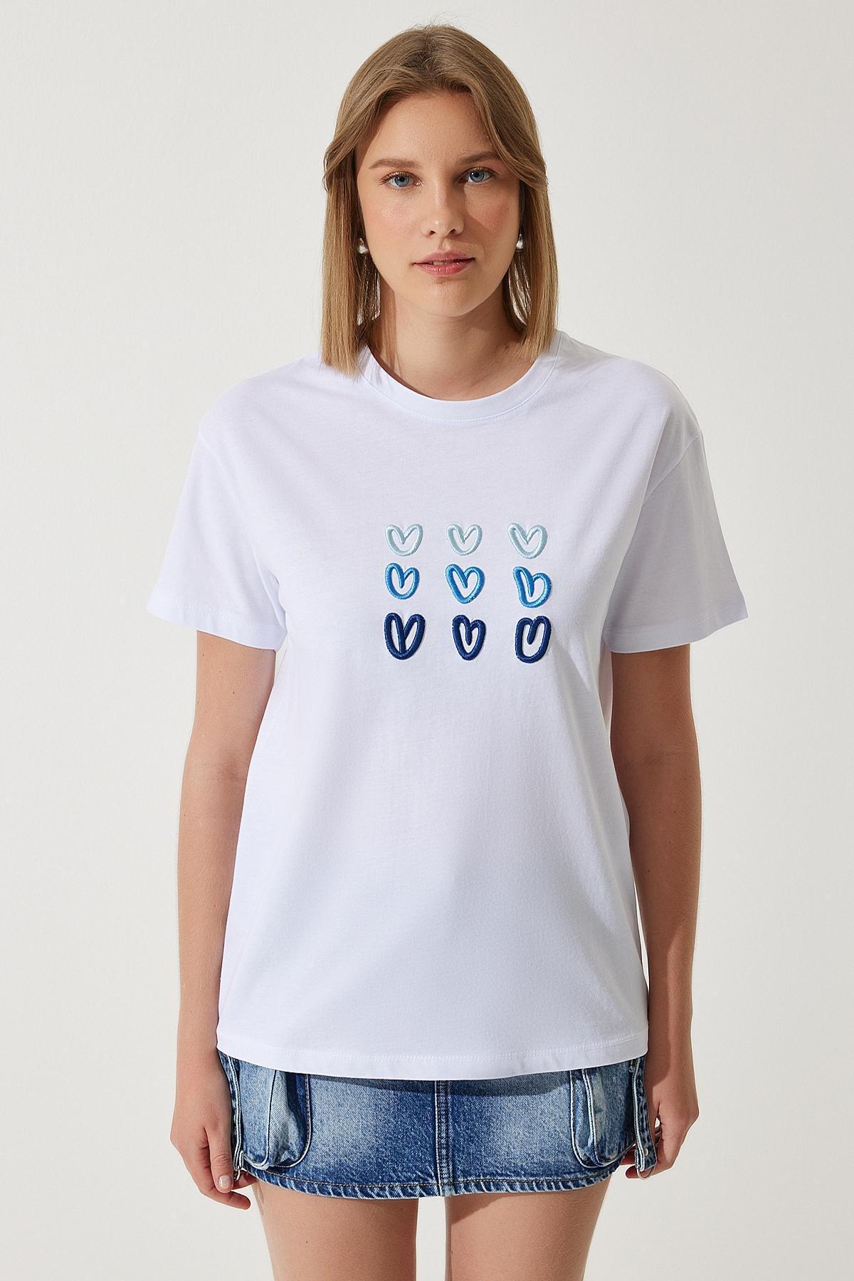White Heart Embroidered T-Shirt, , large image number 3