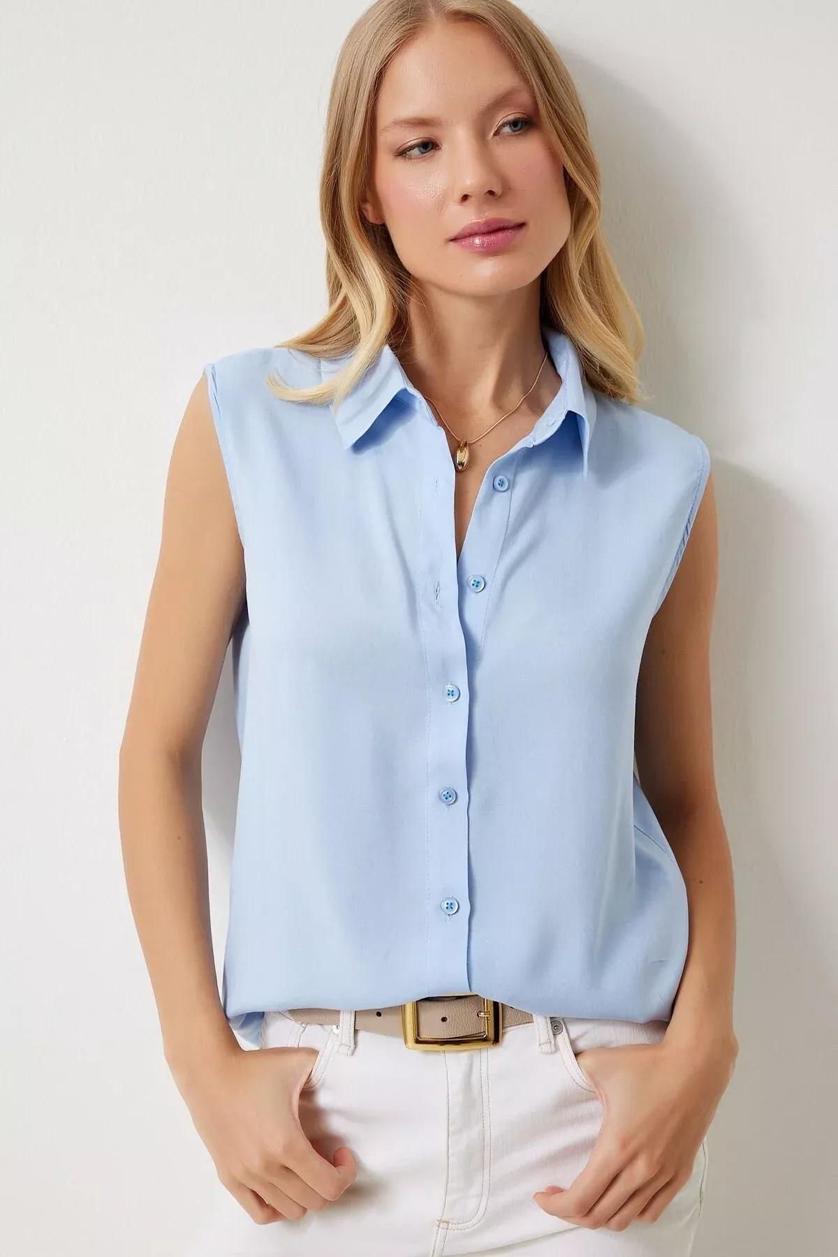 Sky Blue Button Down Shirt TO00129, SKY BLUE, large image number 2