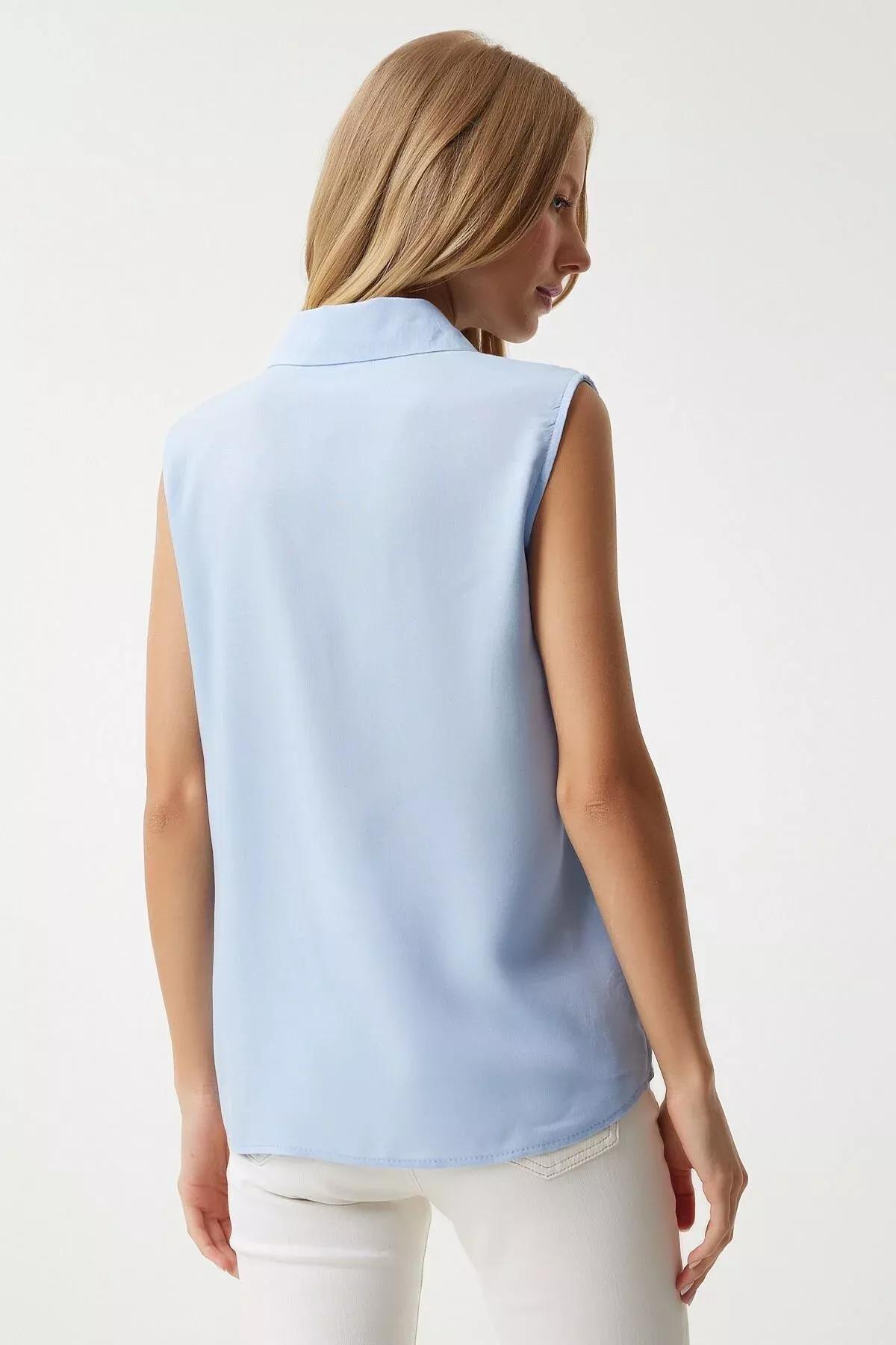 Sky Blue Button Down Shirt TO00129, SKY BLUE, large image number 4