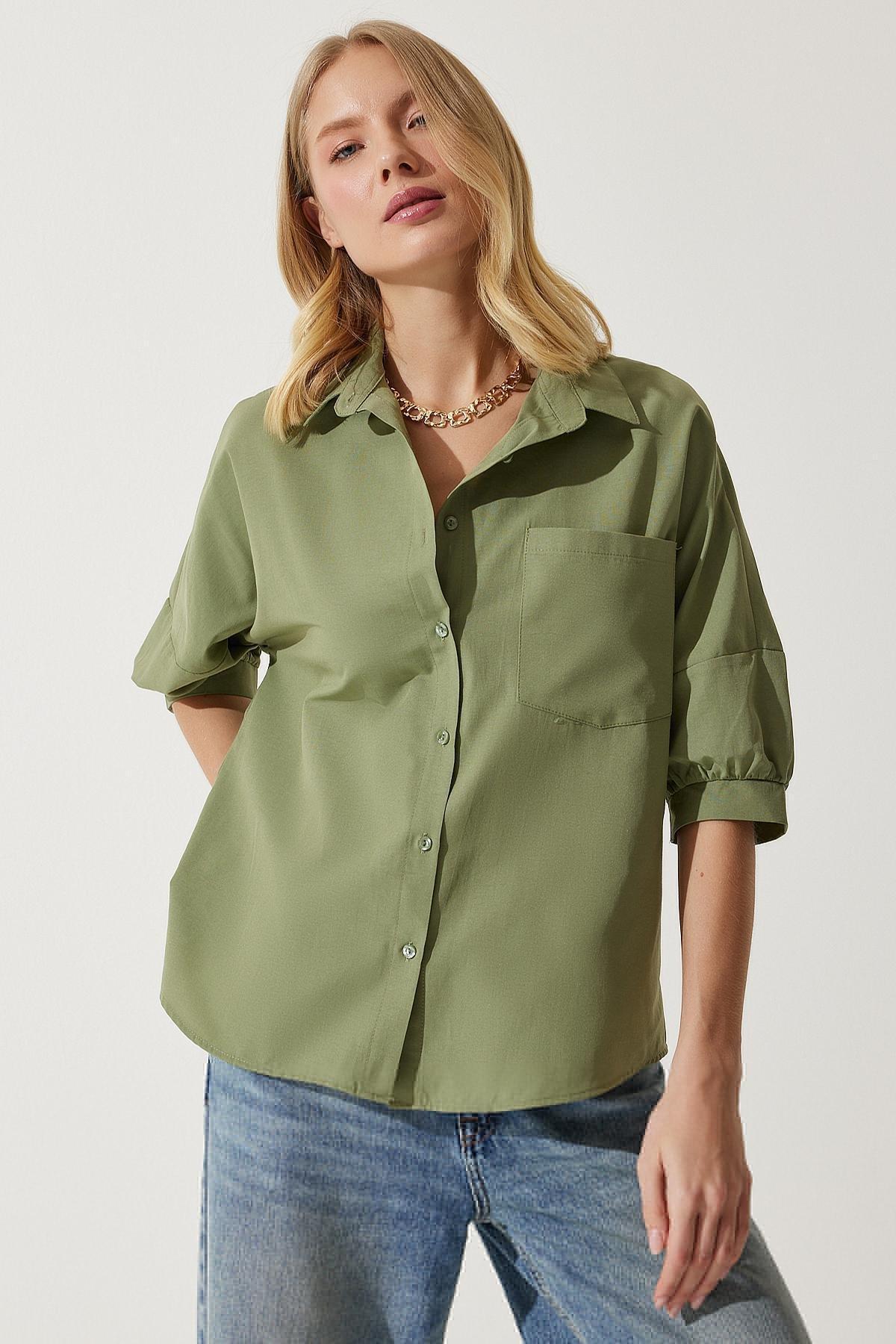 Khaki Plain Button Down Shirt, Khaki, large image number 2
