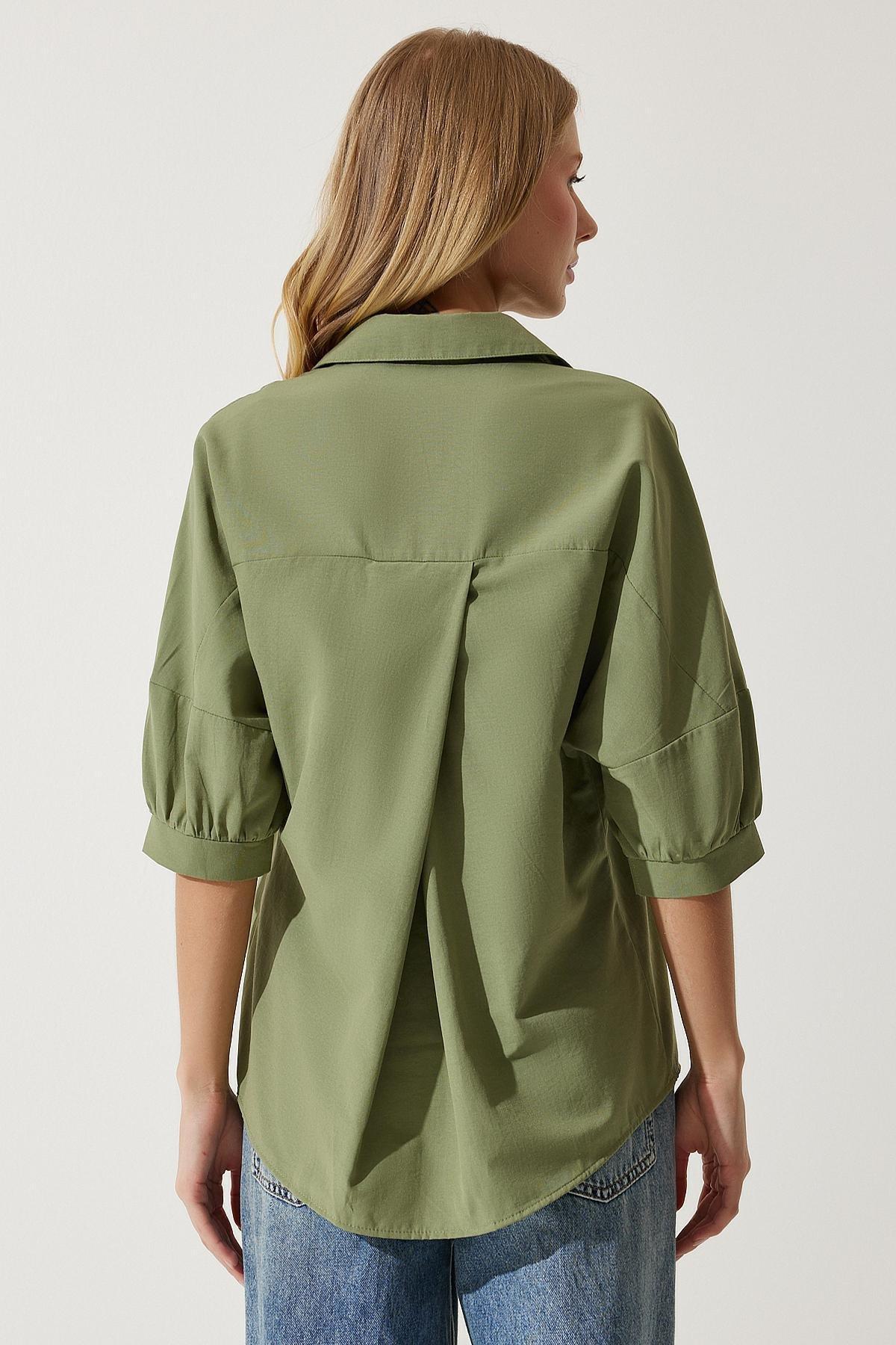 Khaki Plain Button Down Shirt, Khaki, large image number 5