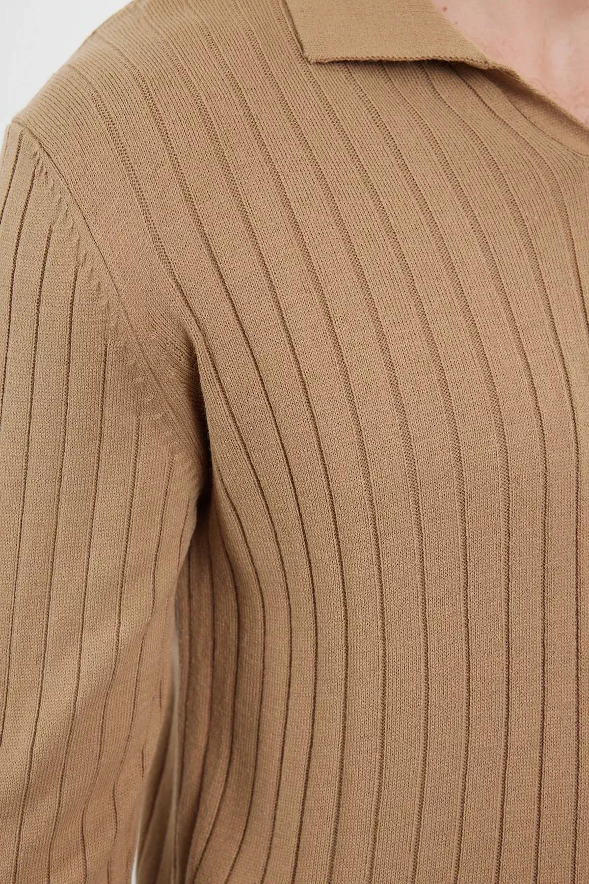 Camel Ribbed Casual Sweater, CAMEL, large image number 8