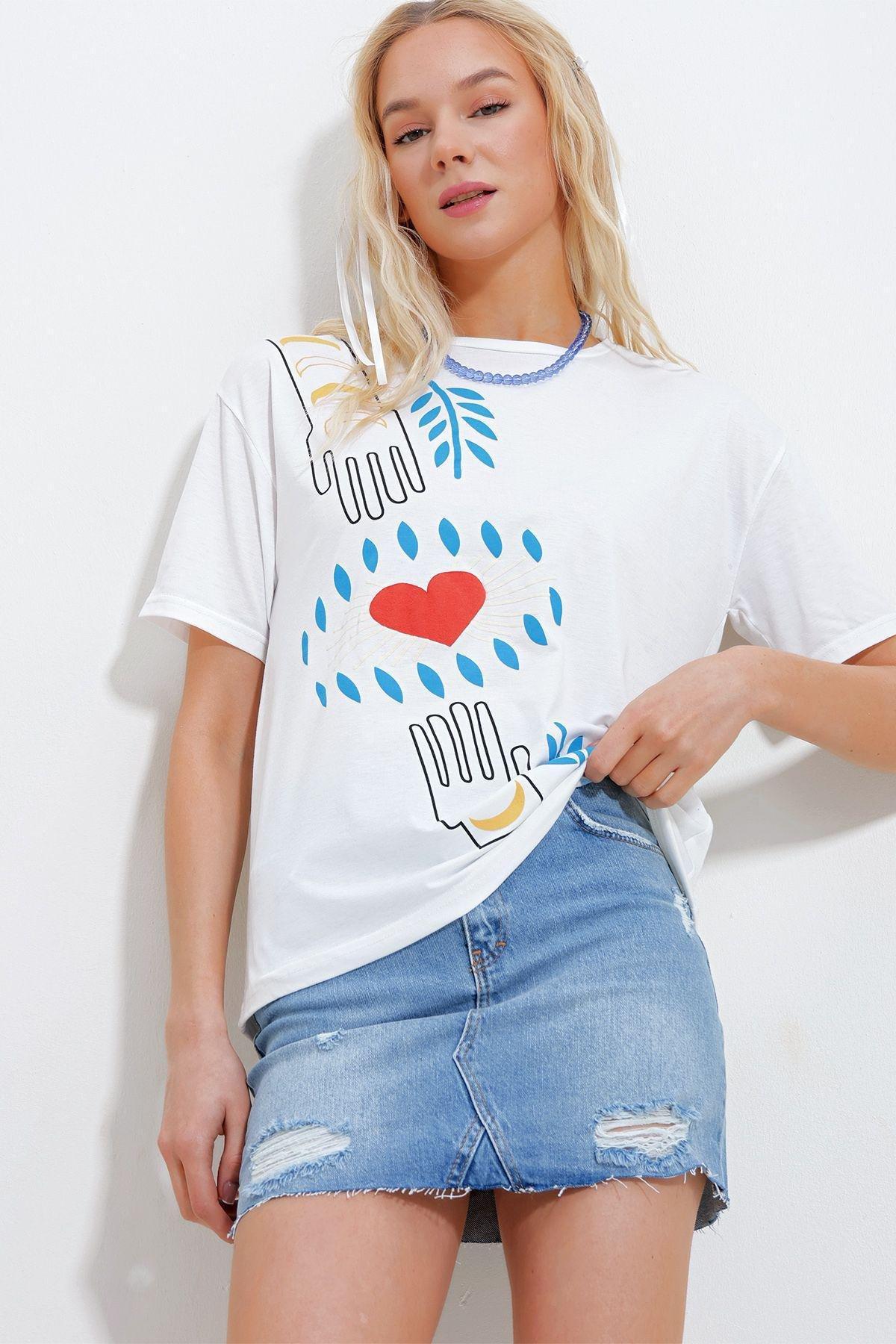 White Printed T-Shirt, White, large image number 3