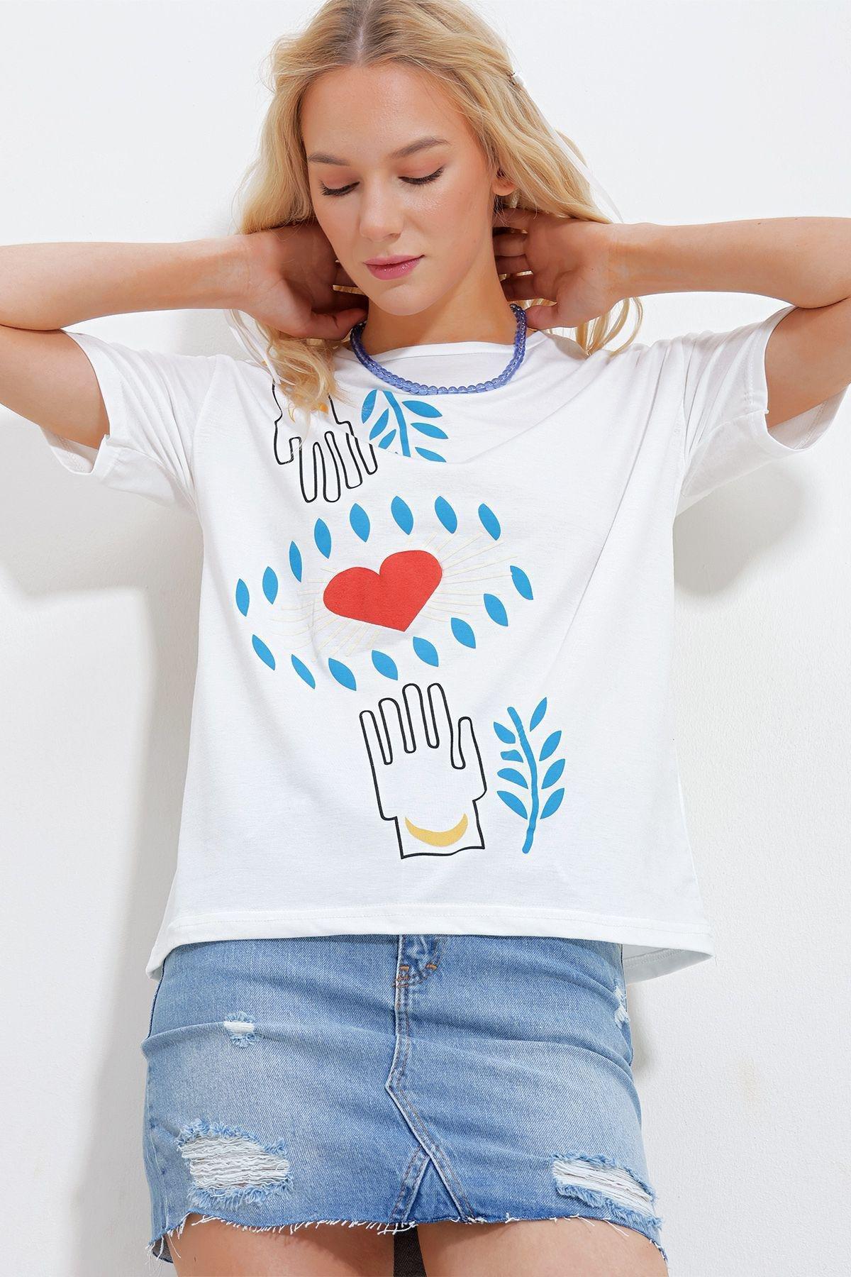 White Printed T-Shirt, White, large image number 4