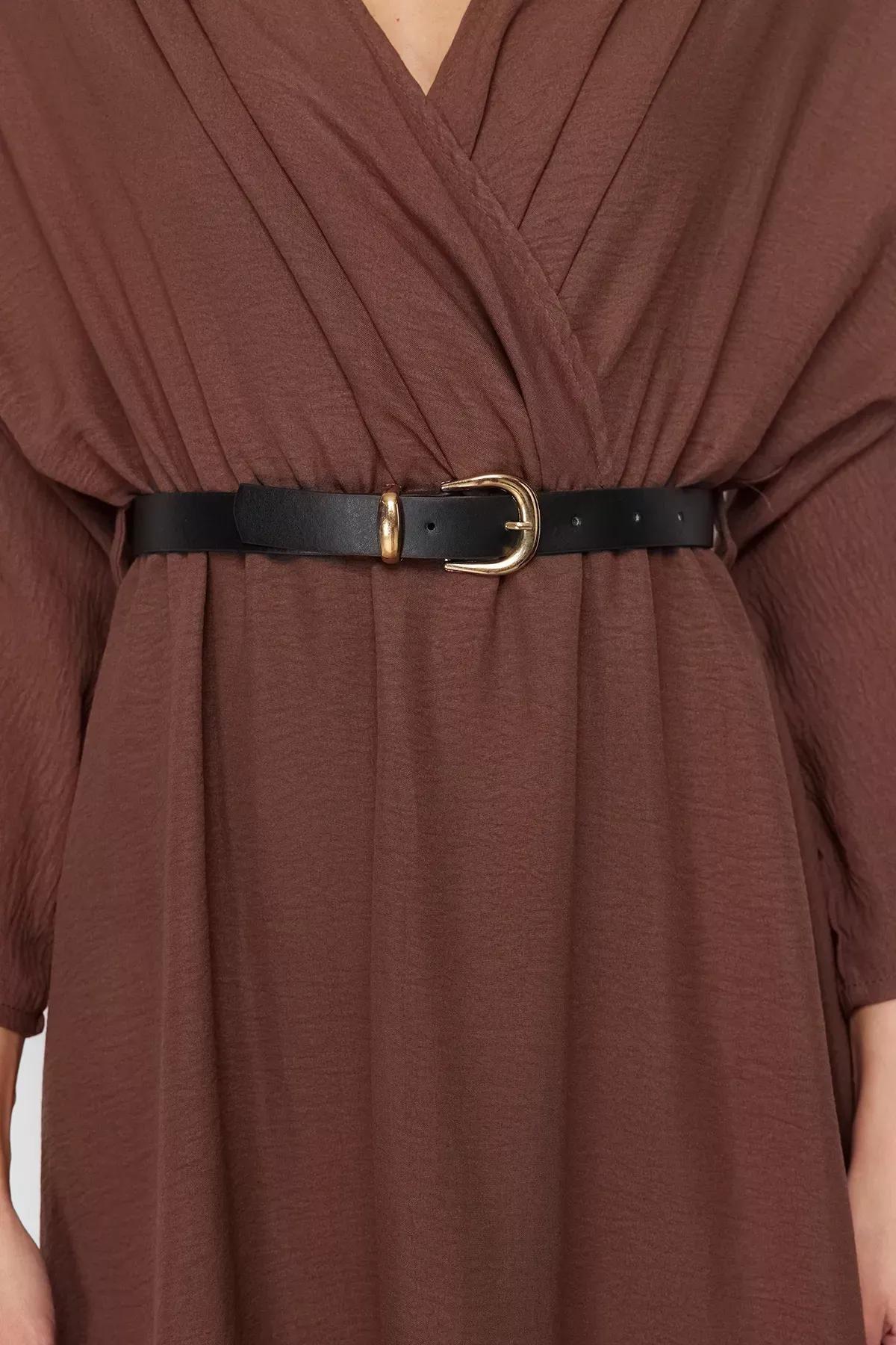 Brown Straight Midi Dress, , large image number 4