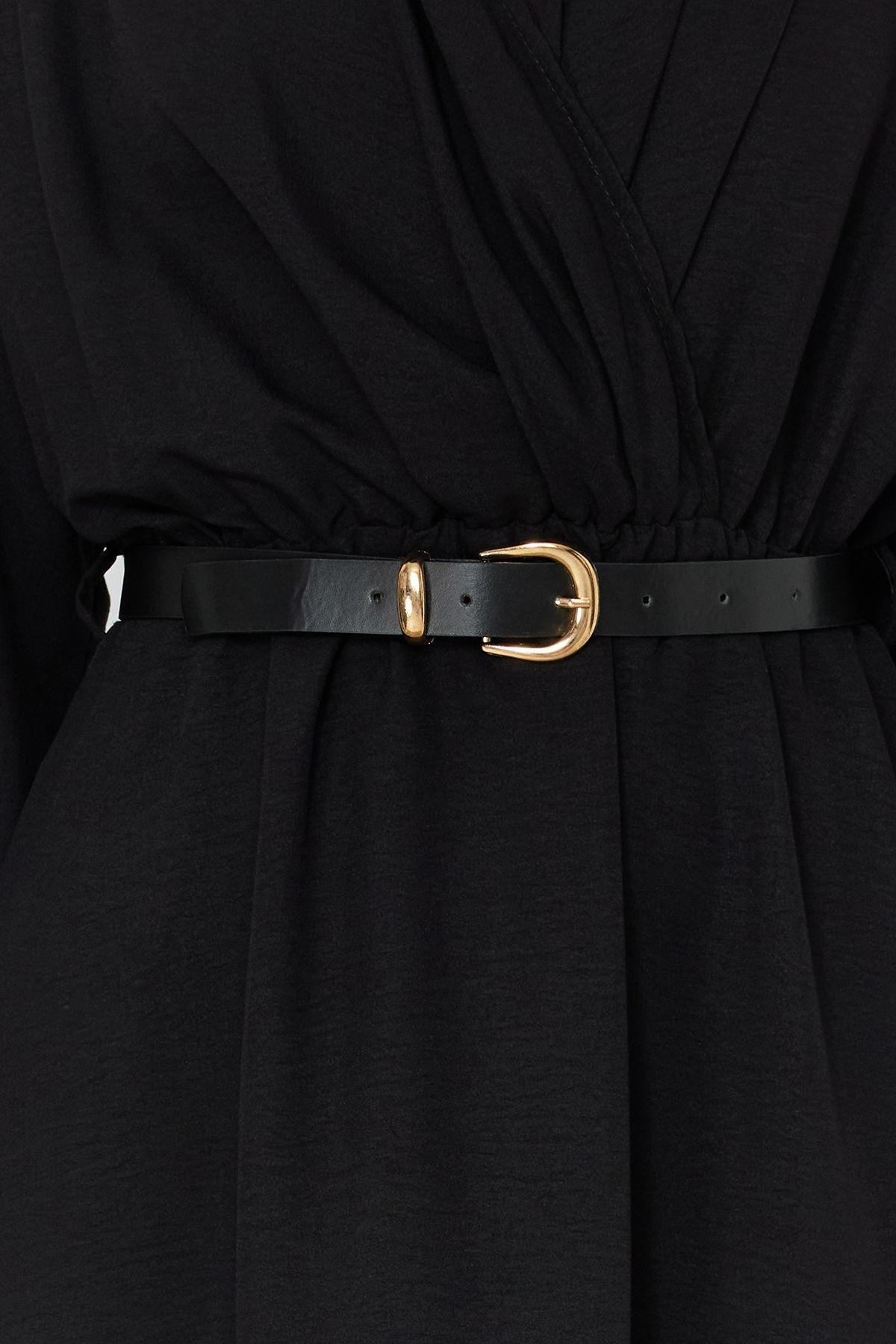 Black Plain Kimono Maxi TWOSS24EL00992, , large image number 3