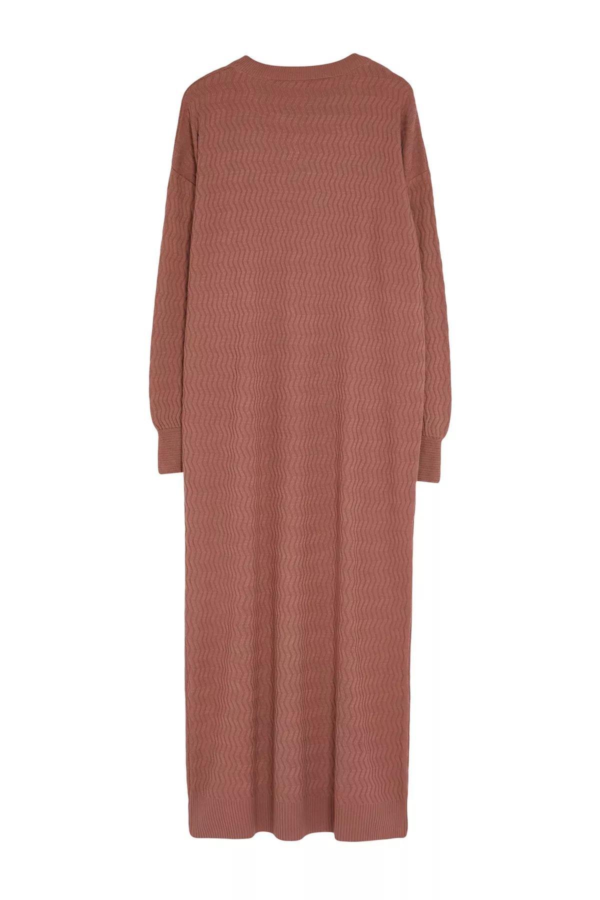 Pink Patterned Knit Dress, Dried rose, large image number 5
