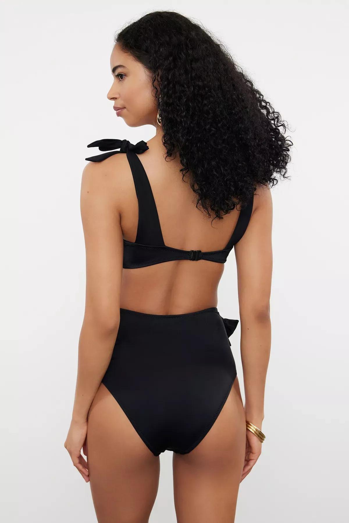 Black Belted High Waist Bikini Bottom, , large image number 3