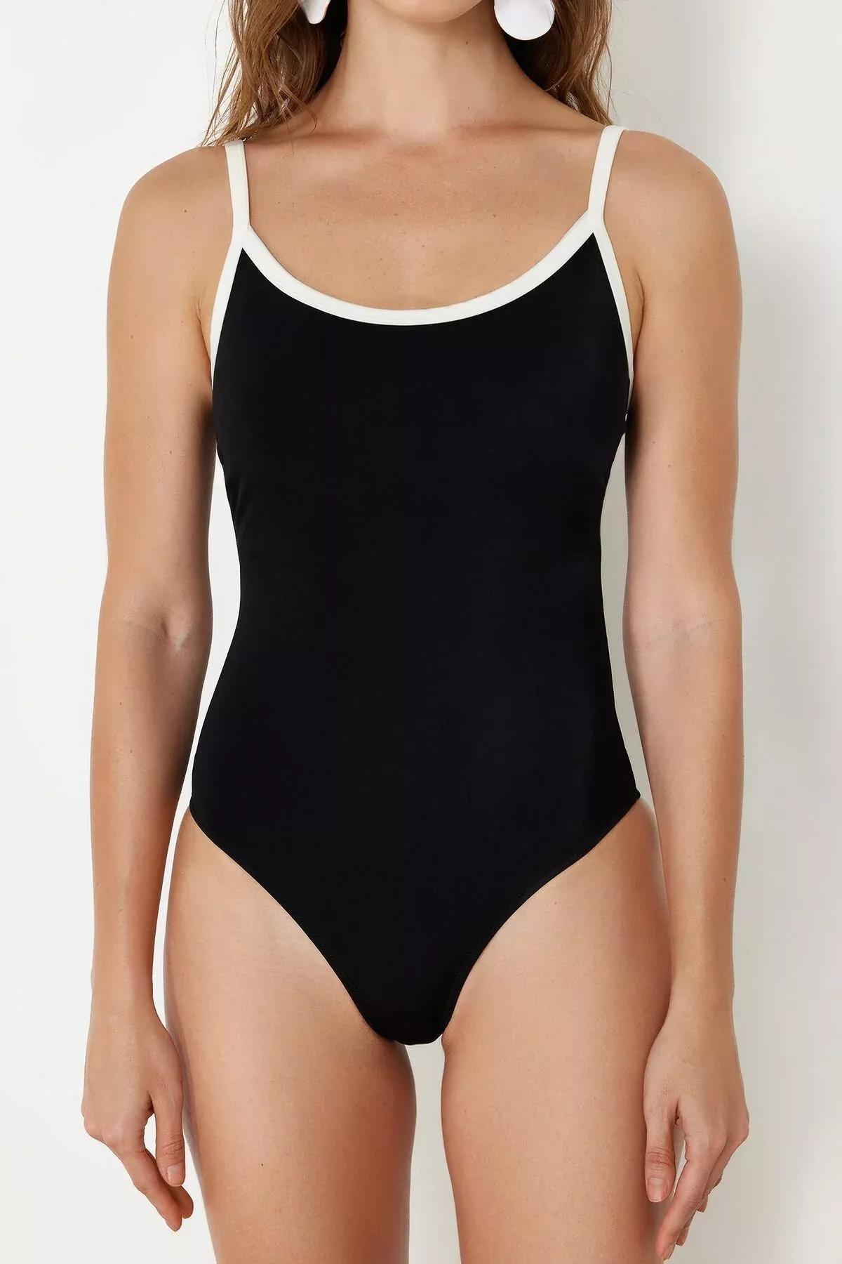 Black U-Neck Swimsuit, C101_2094, large image number 6