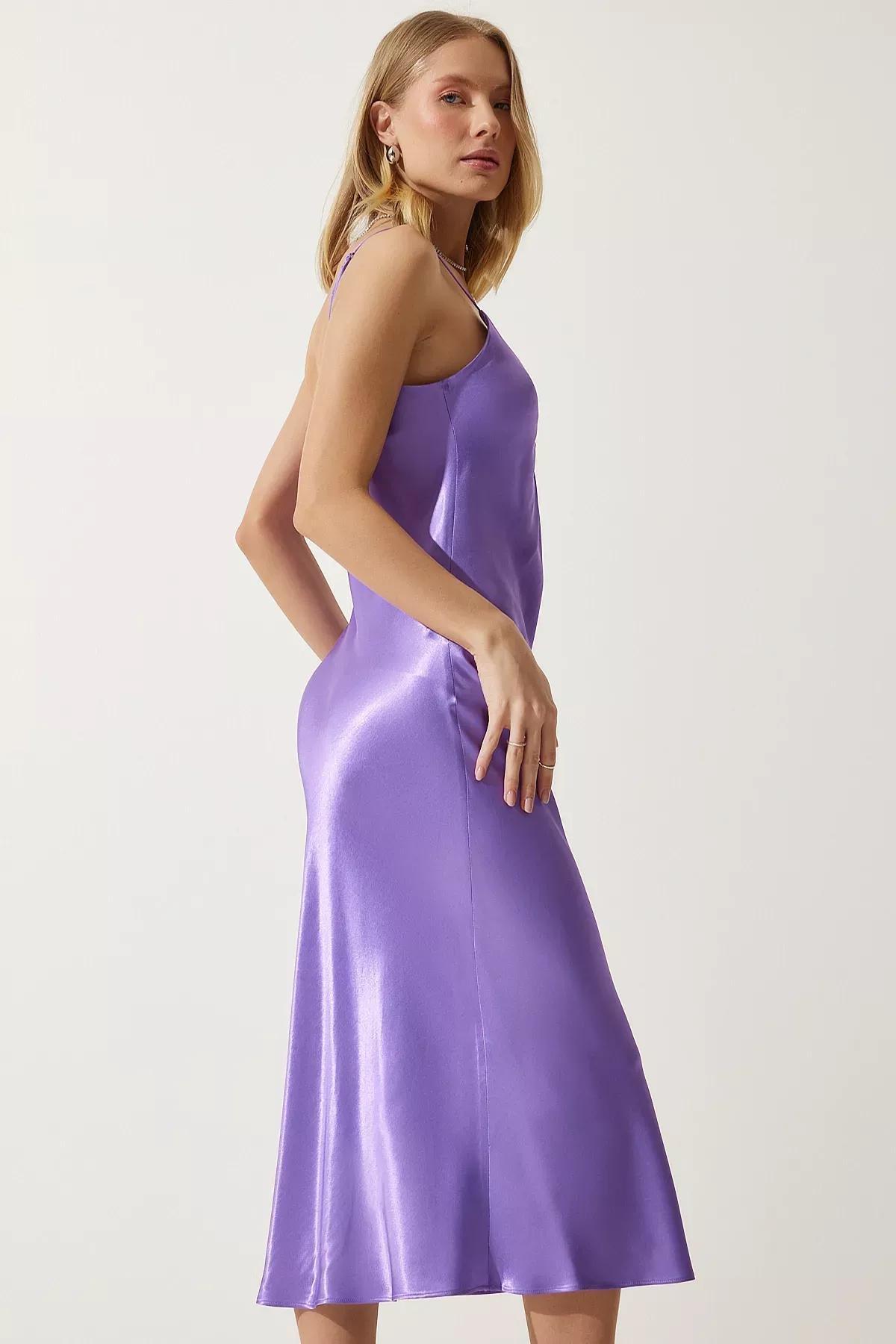 Purple Knot Slip Midi Dress, Purple, large image number 4