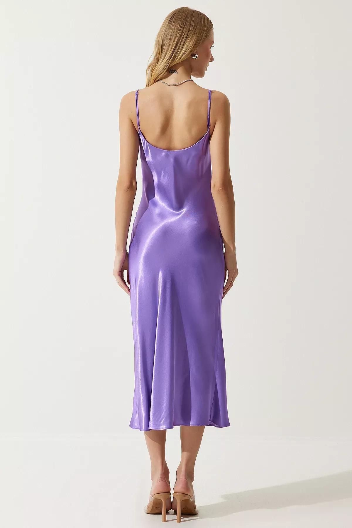Purple Knot Slip Midi Dress, Purple, large image number 6