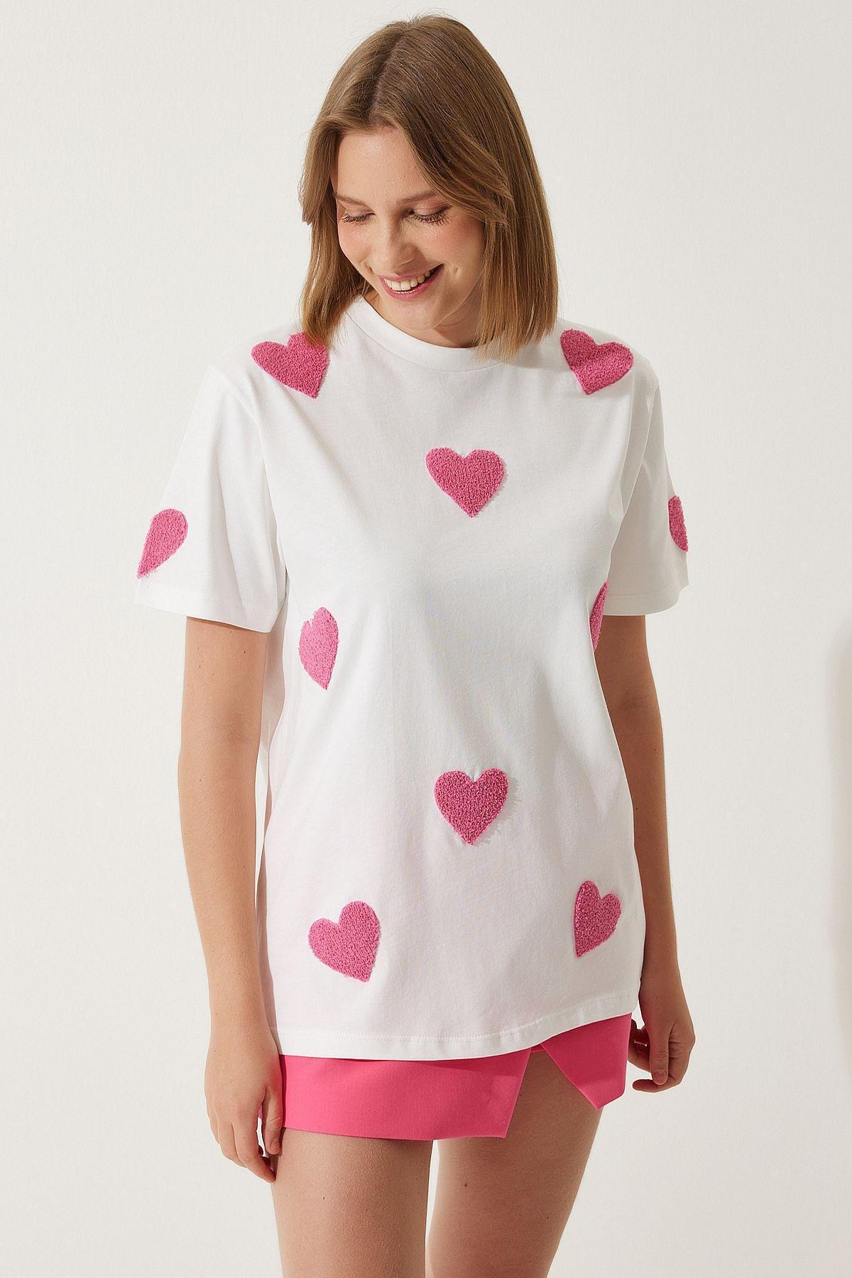 White Heart Oversize T-Shirt, C101_5696, large image number 2