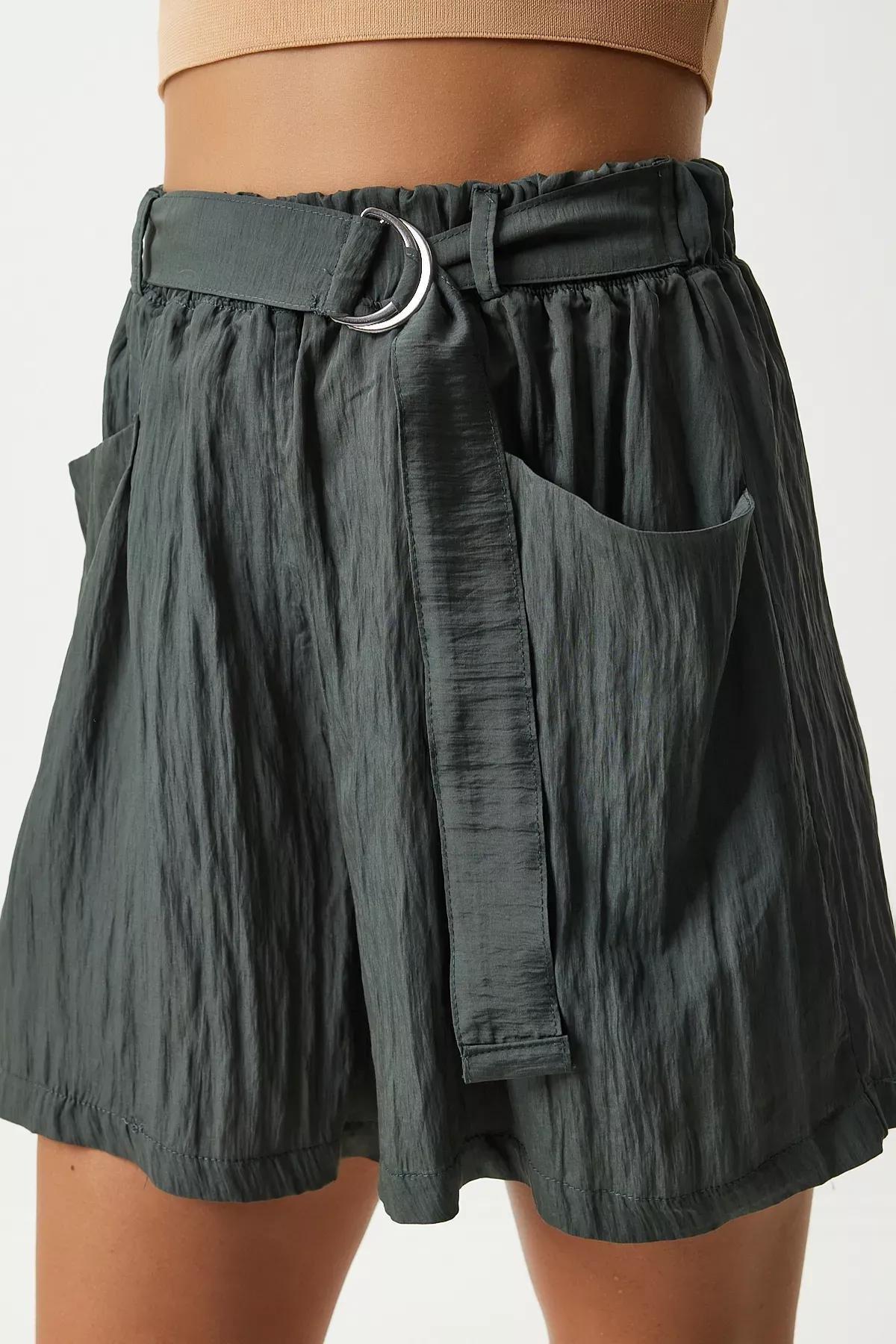 Green Belted City Shorts, , large image number 3